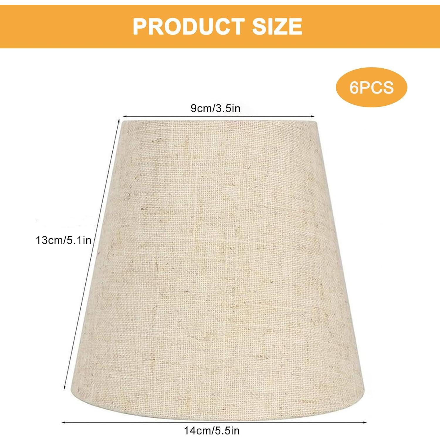 Juego de 6 Pantallas de Lámpara Clip en Kenqulio Beige 14cm