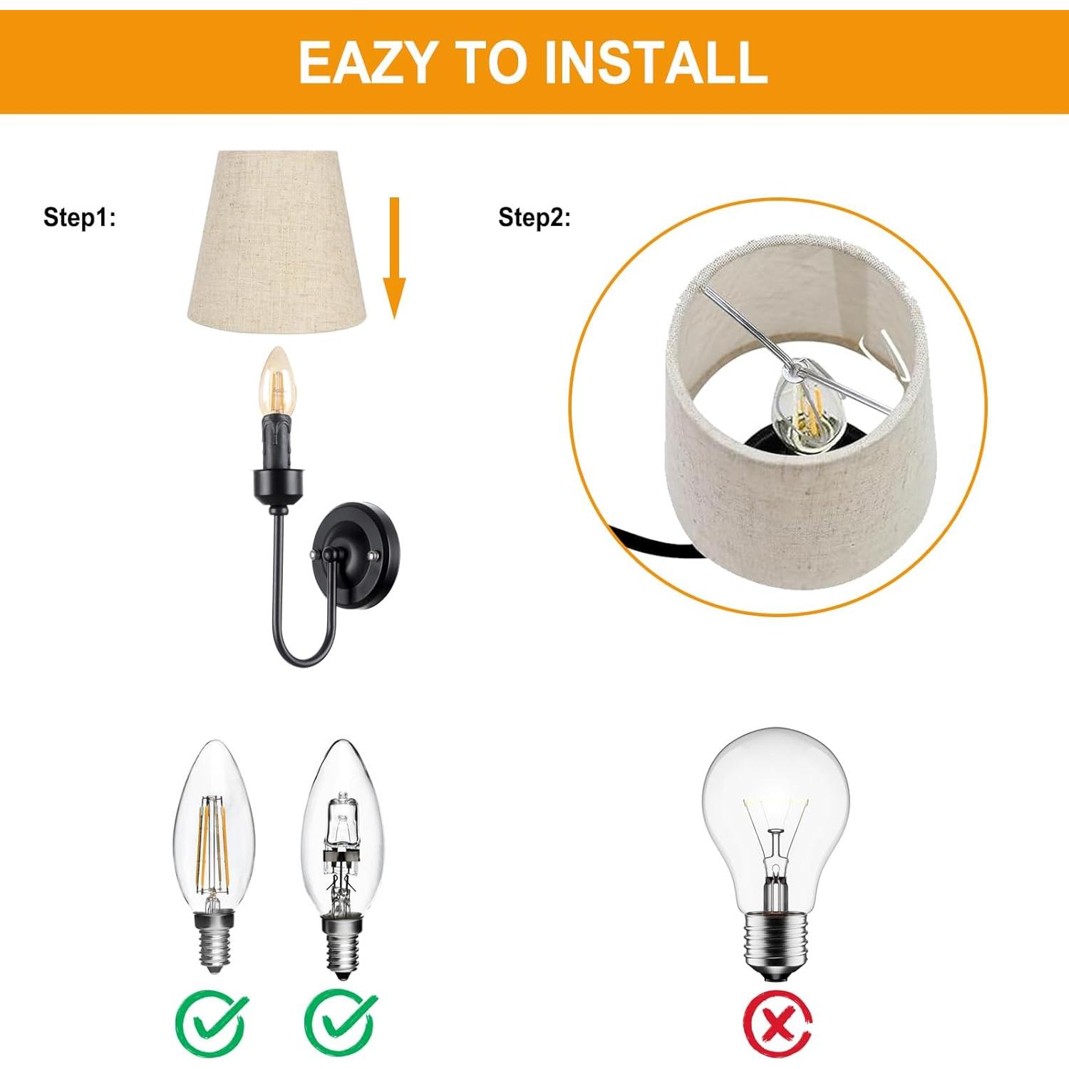 Juego de 6 Pantallas de Lámpara Clip en Kenqulio Beige 14cm