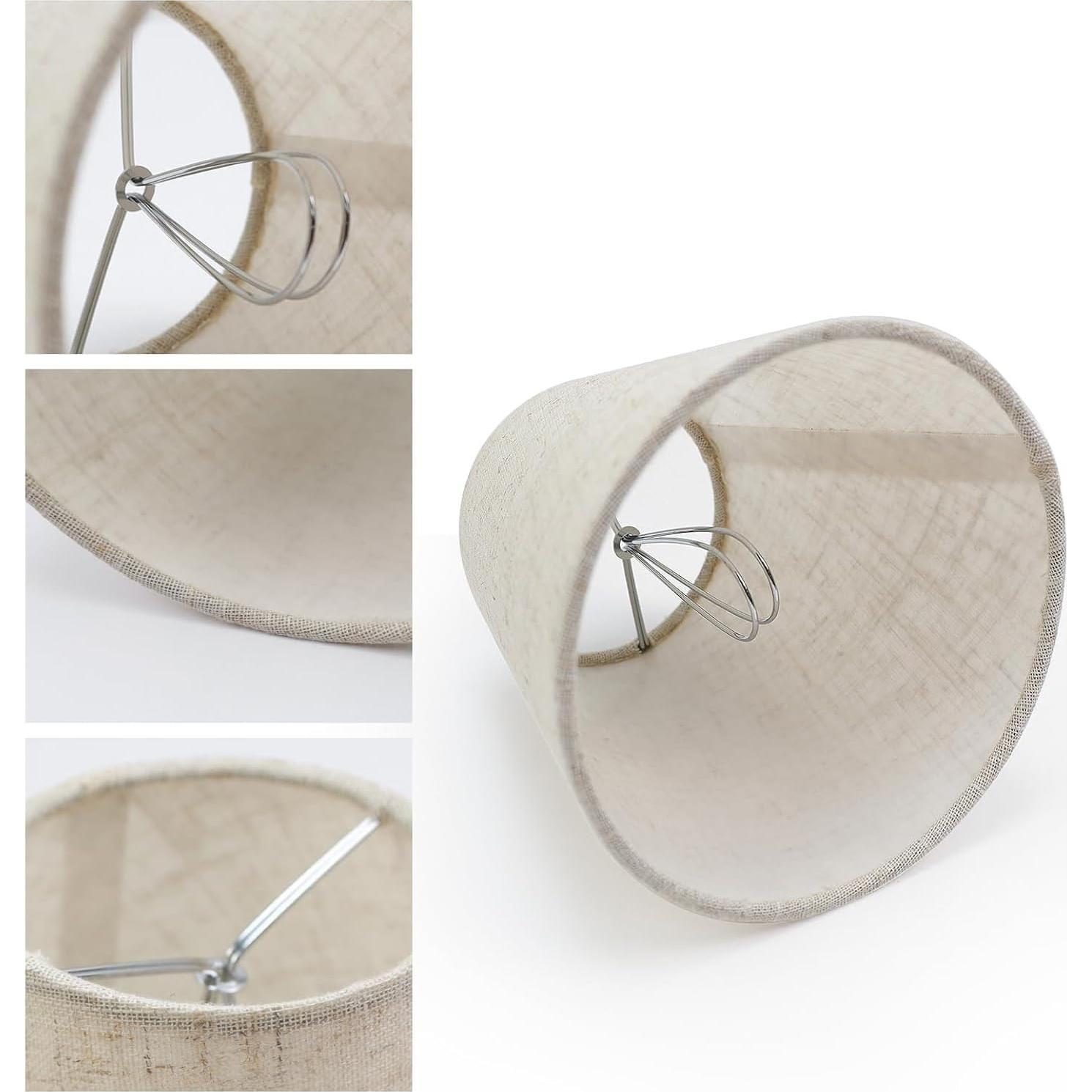 Juego de 6 Pantallas de Lámpara Clip en Kenqulio Beige 14cm