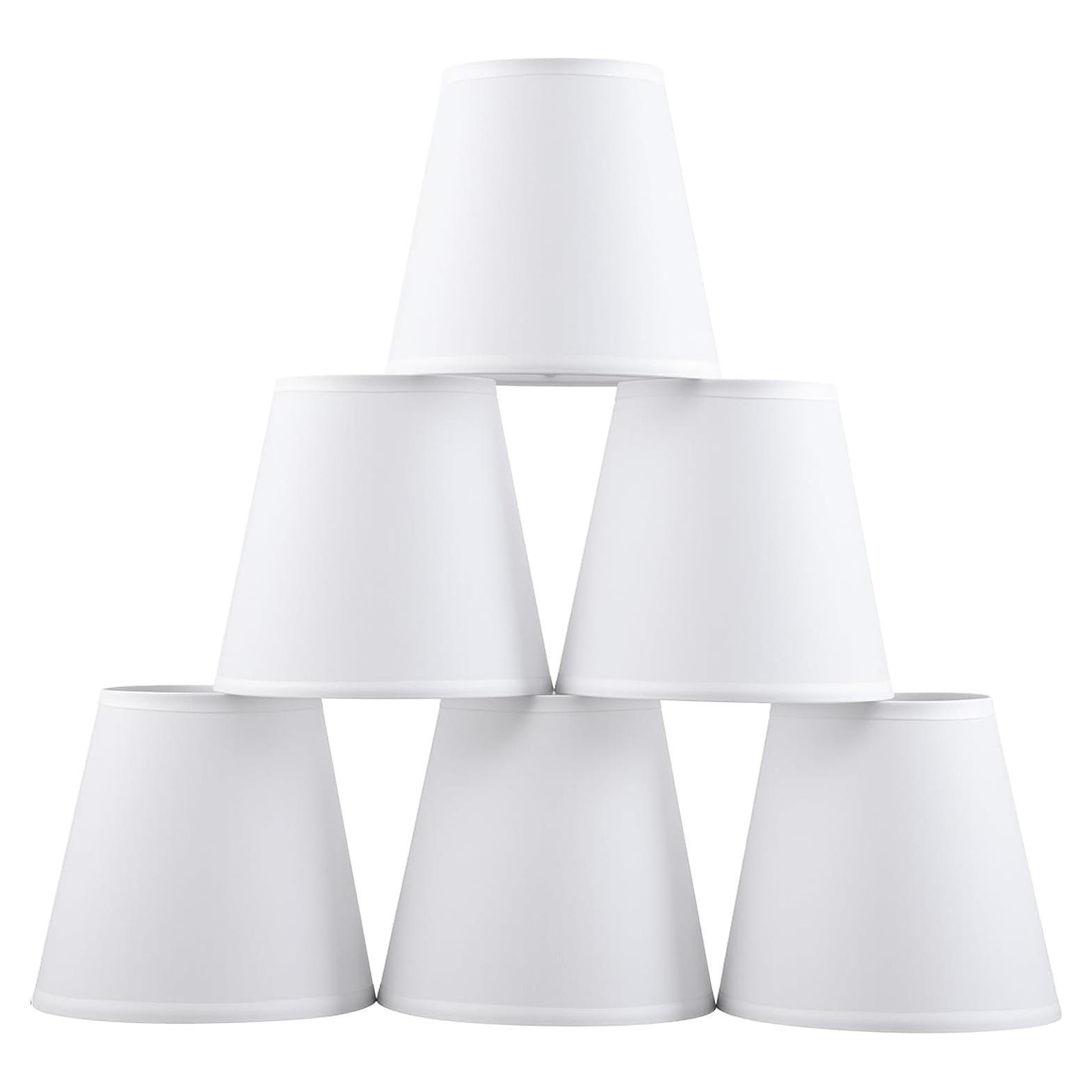 Juego de 6 Pantallas de Lámpara Clip-on Zapanopan Blanco