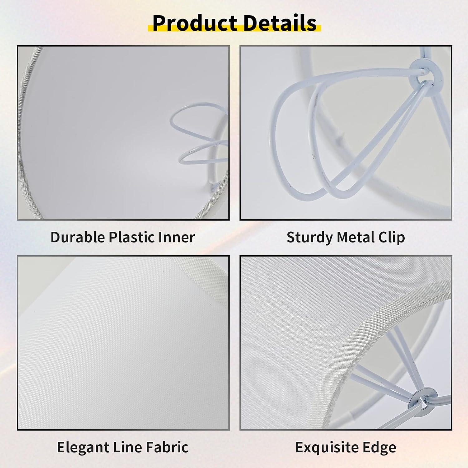 Juego de 6 Pantallas de Lámpara Clip-on Zapanopan Blanco