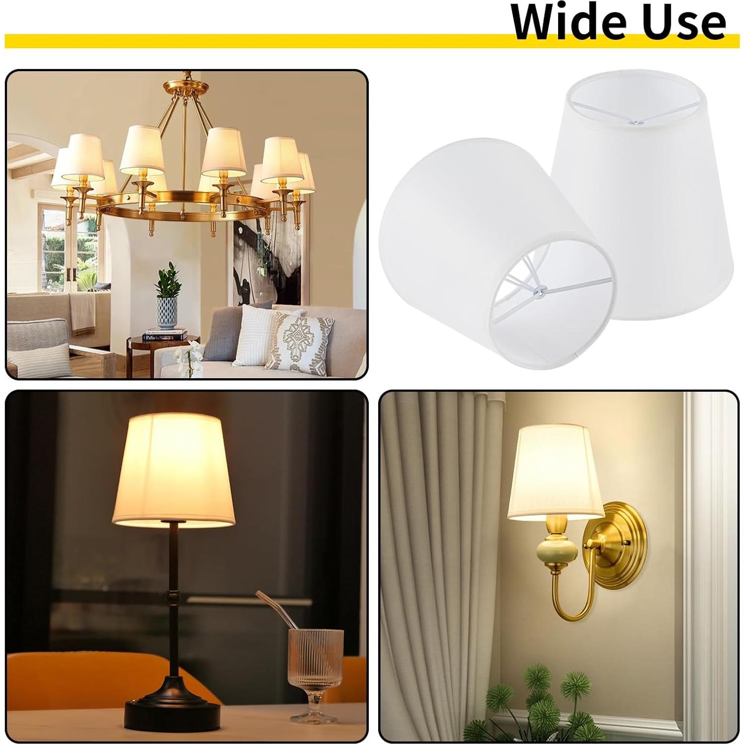 Juego de 6 Pantallas de Lámpara Clip-on Zapanopan Blanco