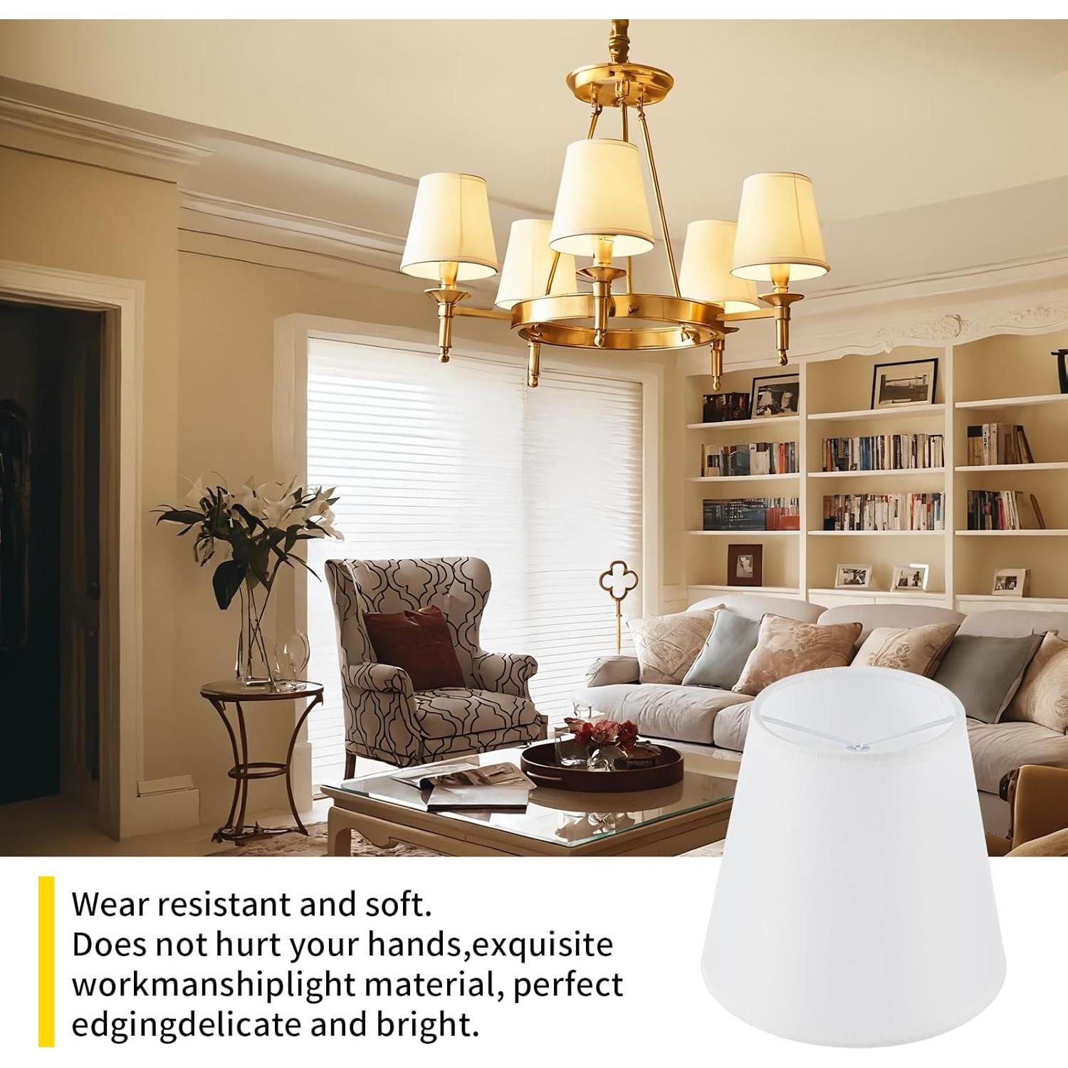 Juego de 6 Pantallas de Lámpara Clip-on Zapanopan Blanco