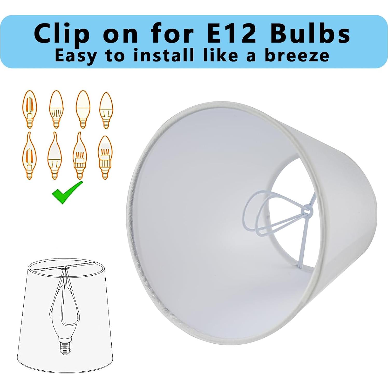 Juego de 6 Pantallas de Lámpara Clip-on Zapanopan Blanco