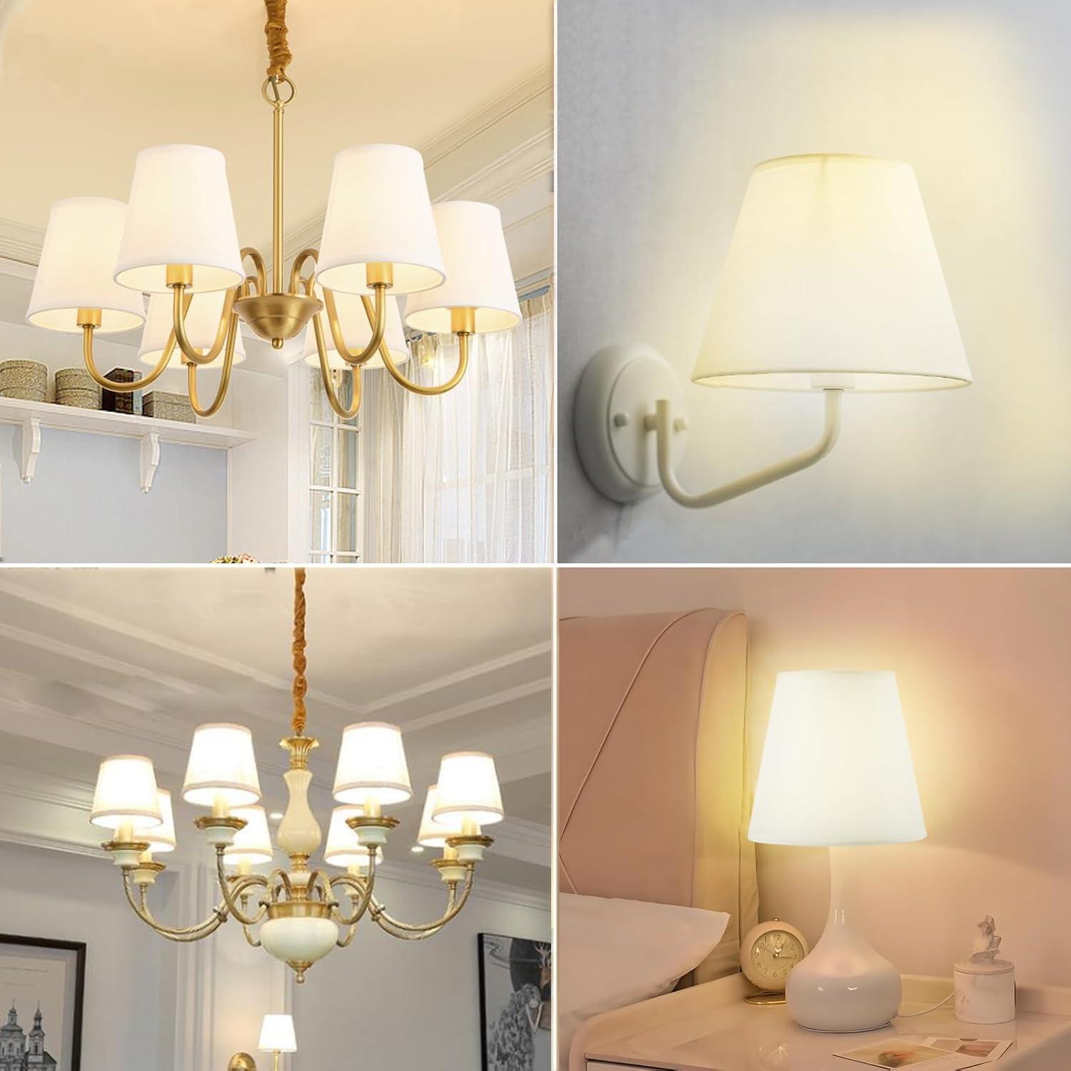 Juego de 6 Pantallas de Lámpara Clip-on Zapanopan Blanco