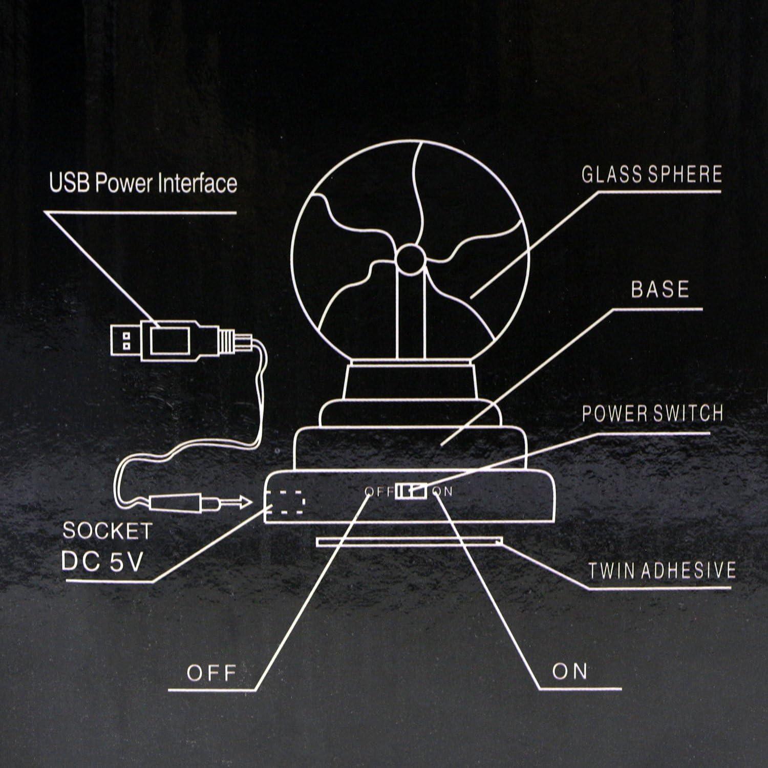 Bola de Plasma USB RioRand 15.24 cm Decorativa Táctil