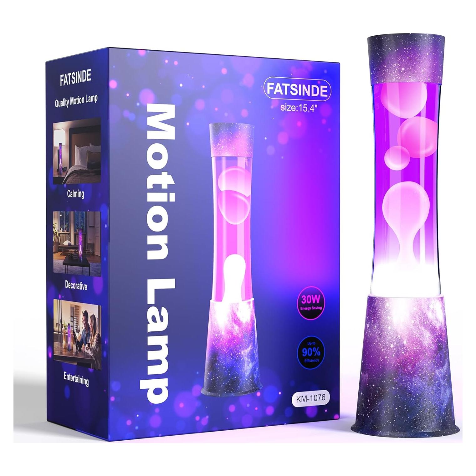 Lámpara de Movimiento Líquido Morado y Blanco - Luz Relajante