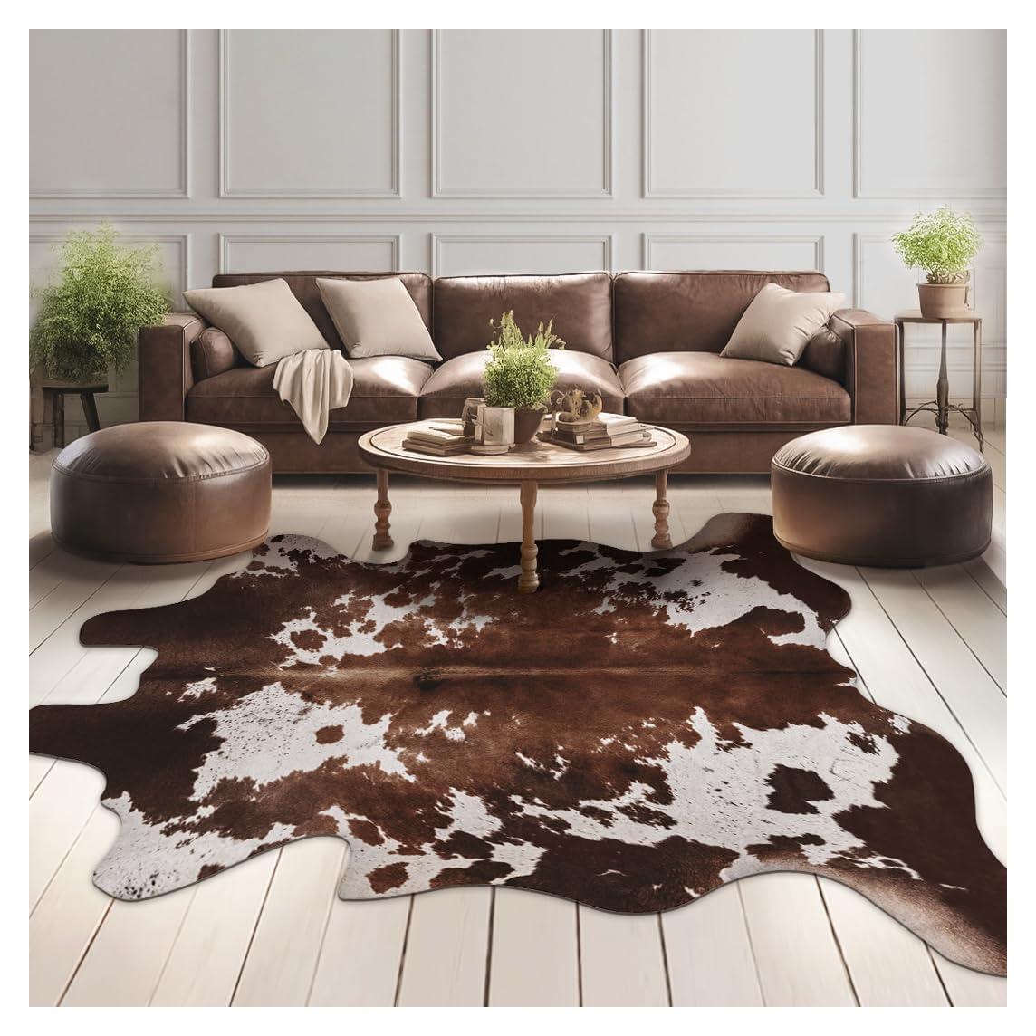 Alfombra de piel de vaca sintética KINOGIC 1.4x1.6m antideslizante