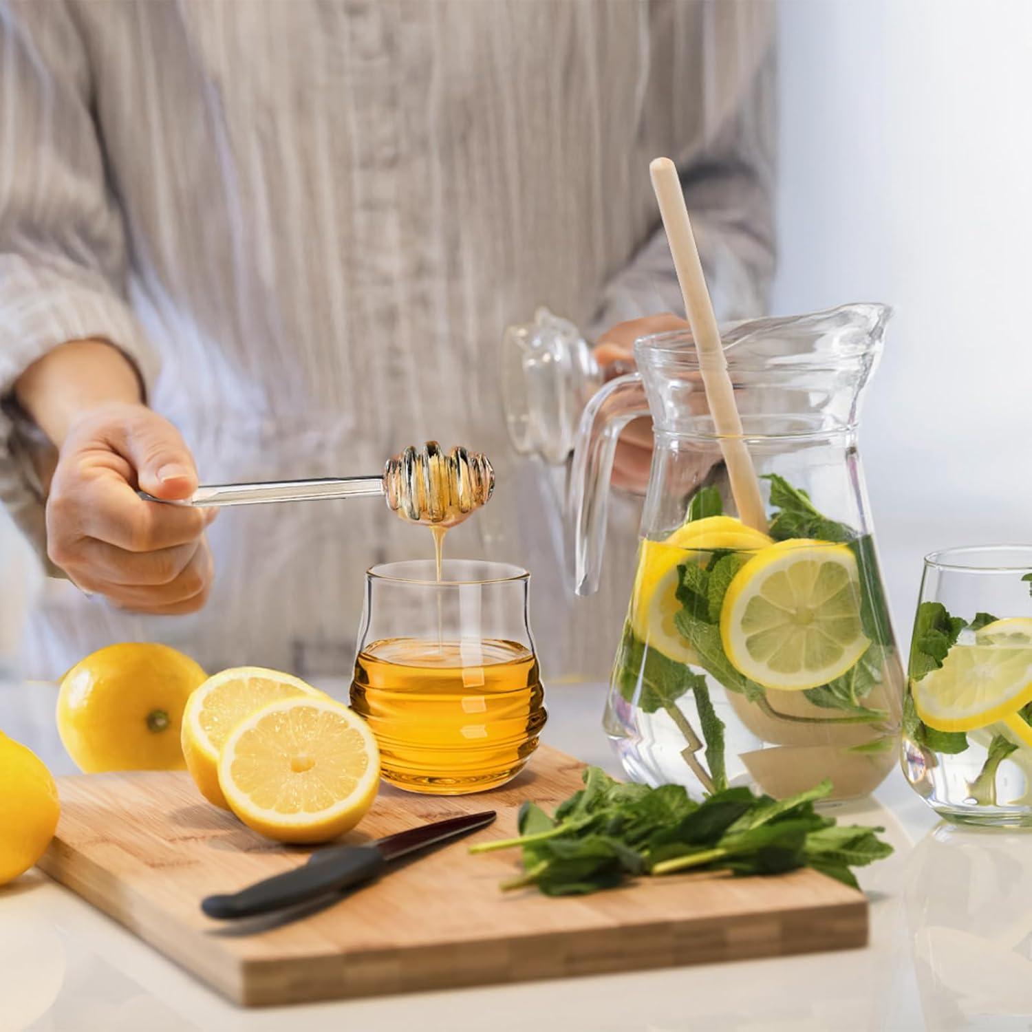 Tarro de Miel de Vidrio Lawei 300ml con Cucharón y Tapa