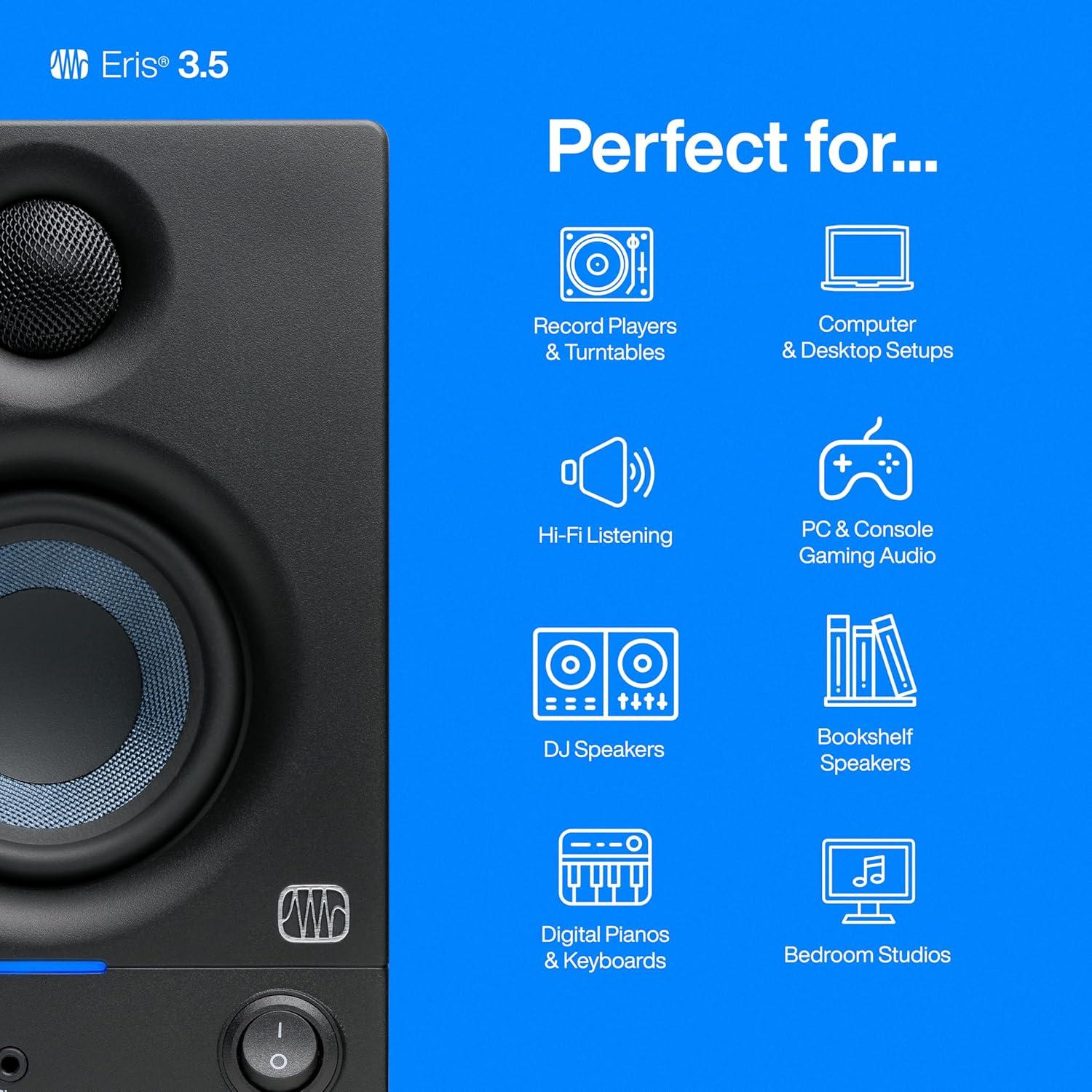 Monitores de Estudio PreSonus Eris 3.5 - 50W, 2 Unidades