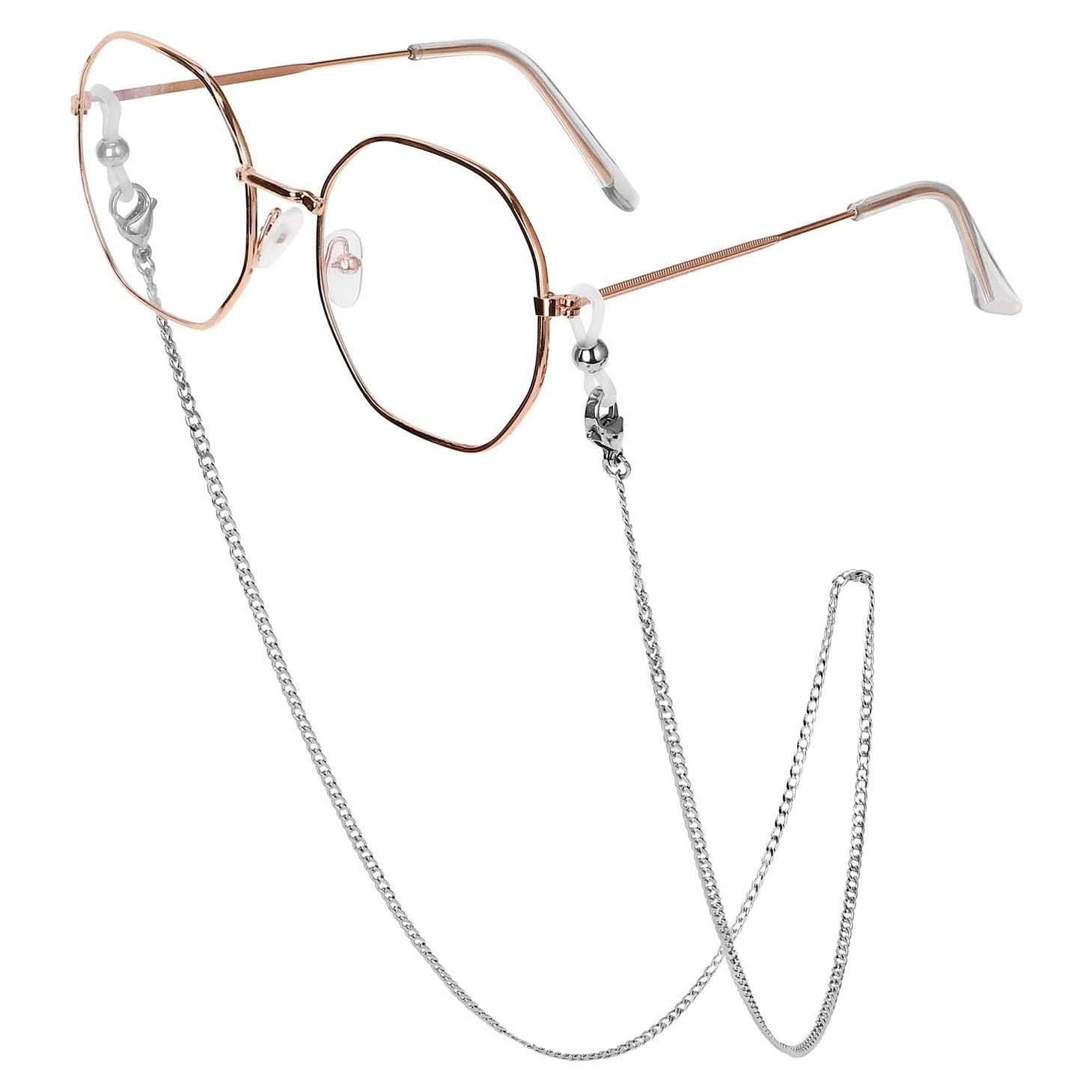 Cadena de Gafas de Acero Inoxidable Plateado 75 cm