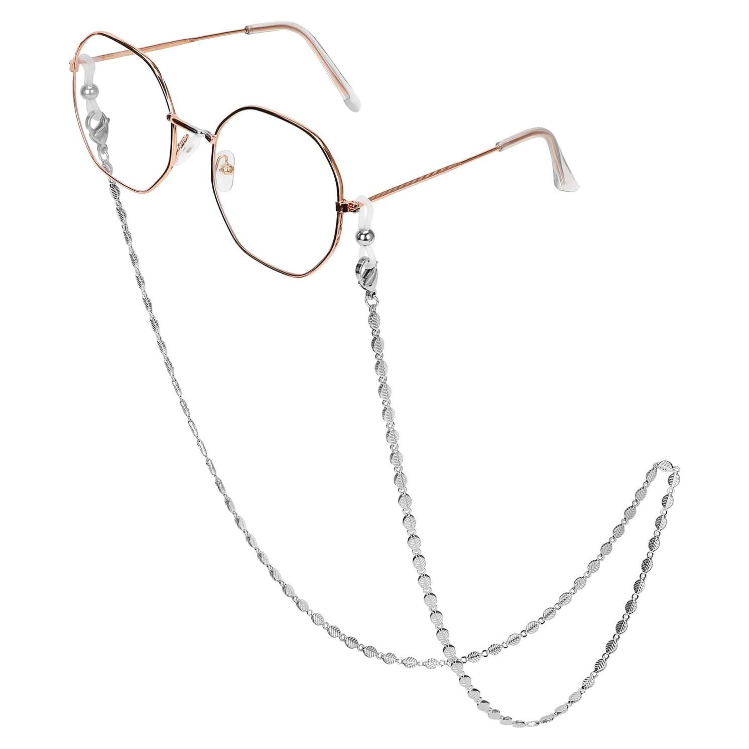 Cadena de Gafas Acero Inoxidable EY-23-12 con Perlas Cristal