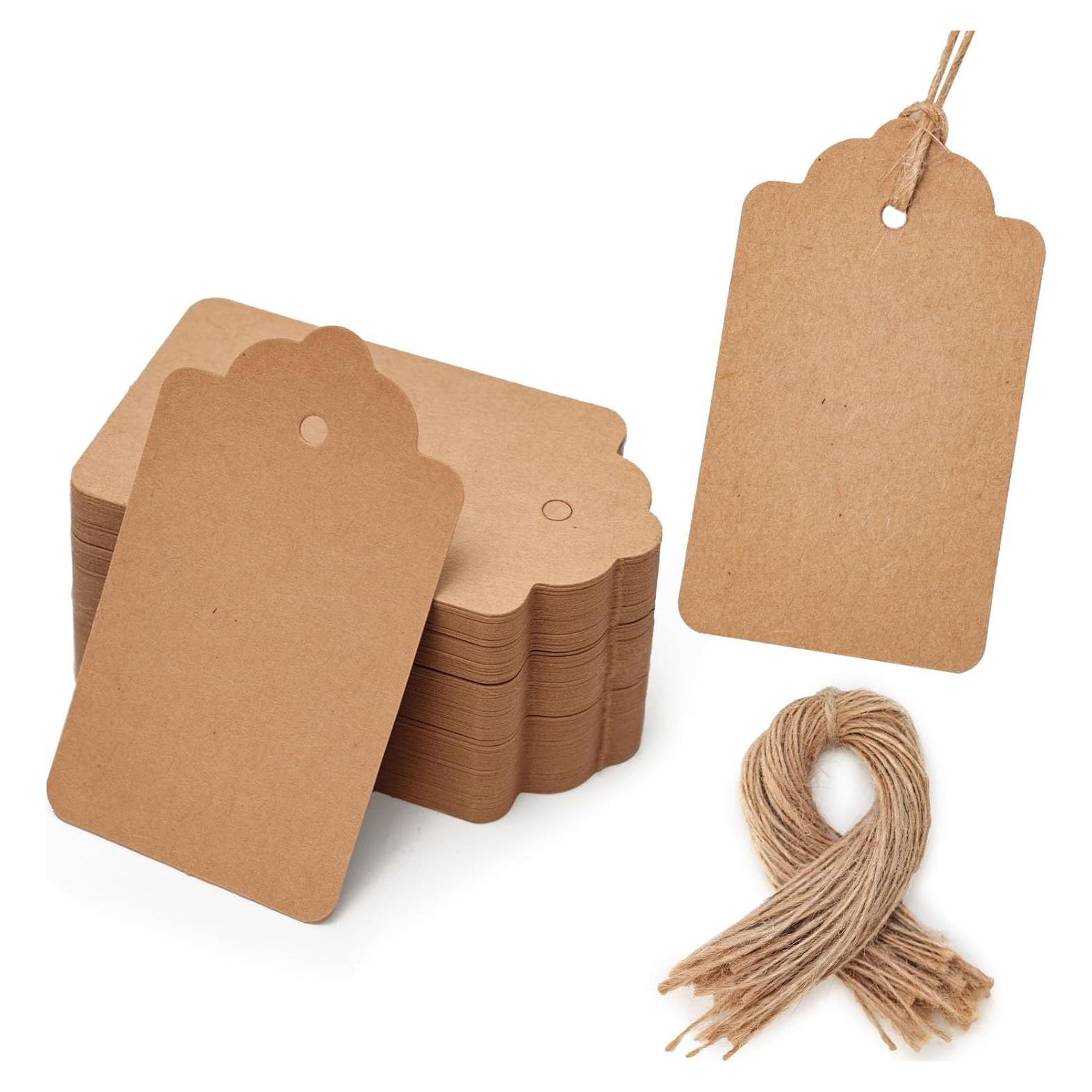 Etiquetas de Regalo SallyFashion 100pcs Papel Kraft 7.1x4.3cm