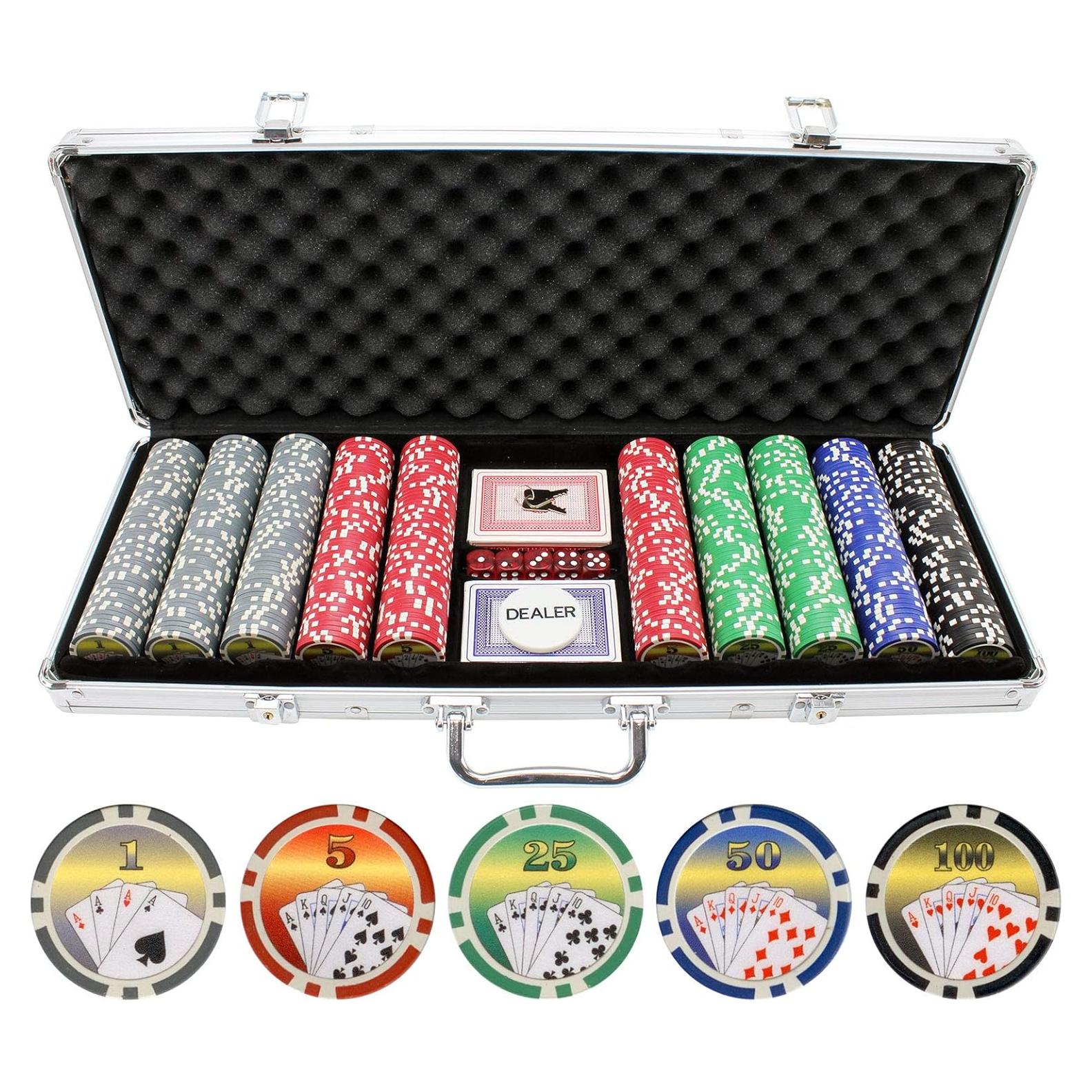 Juego de Fichas de Póker Royal Flush 500pc 11.5g