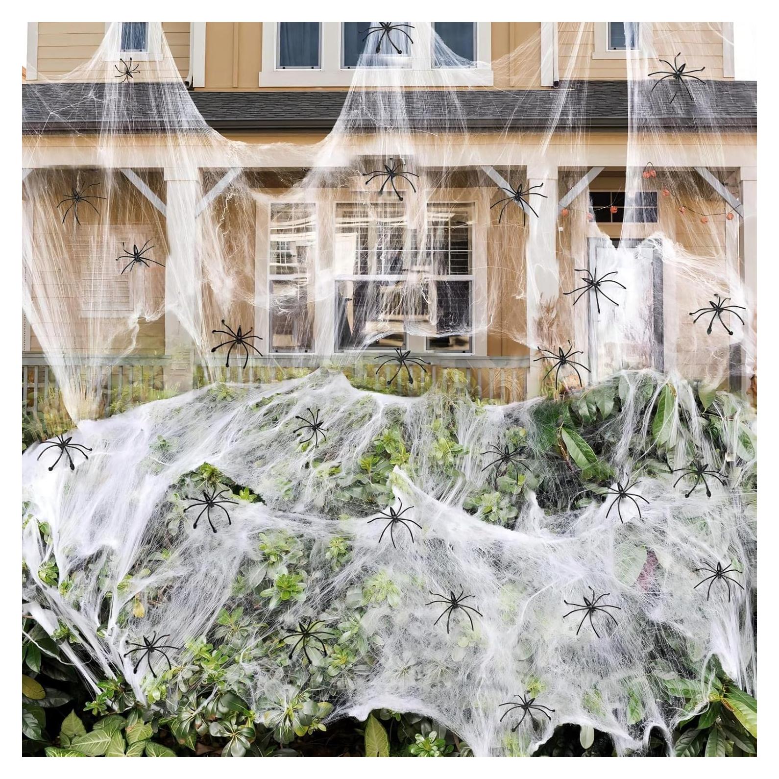 Telarañas de Halloween ZPISF 130 m² con 150 Arañas Falsas