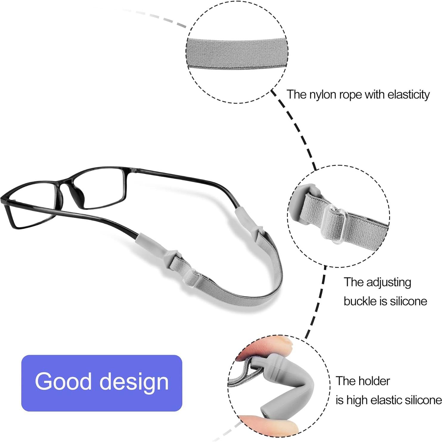 Correa Ajustable para Gafas LVVFit 4pcs Gris Nylon Silicona