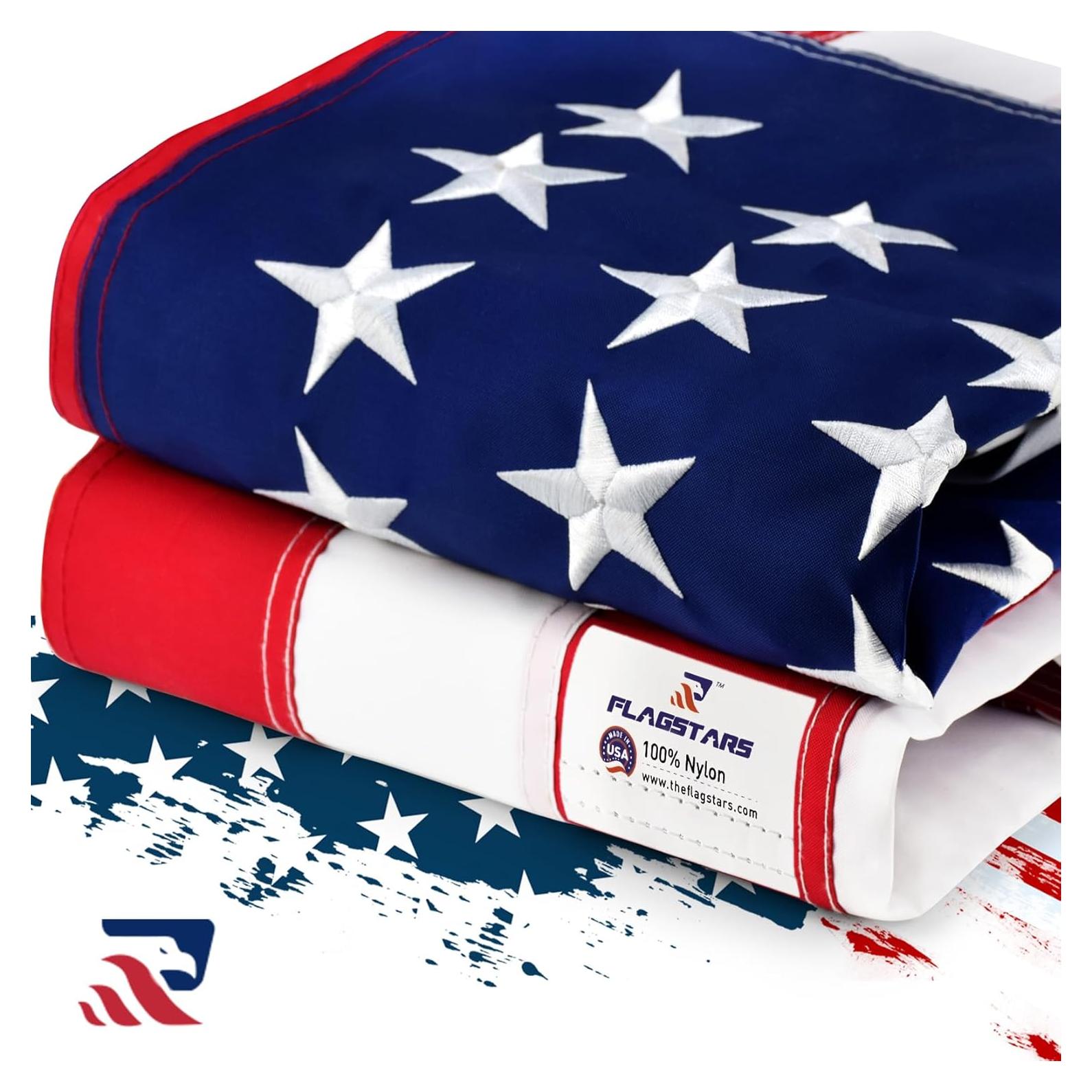 Bandera Americana de Nylon 3x5 ft (0.91x1.52 m) Hecha en EE. UU.