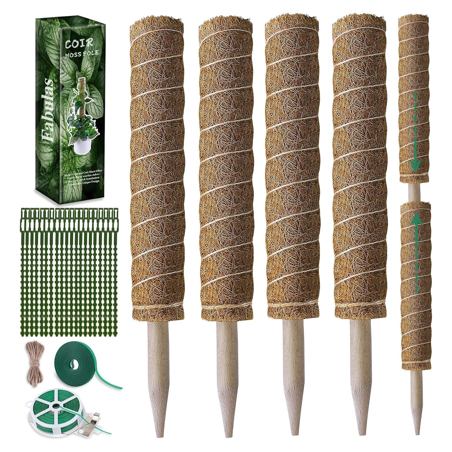 Palo de Musgo Fabulas 40 cm x 4 Piezas Soporte Plantas