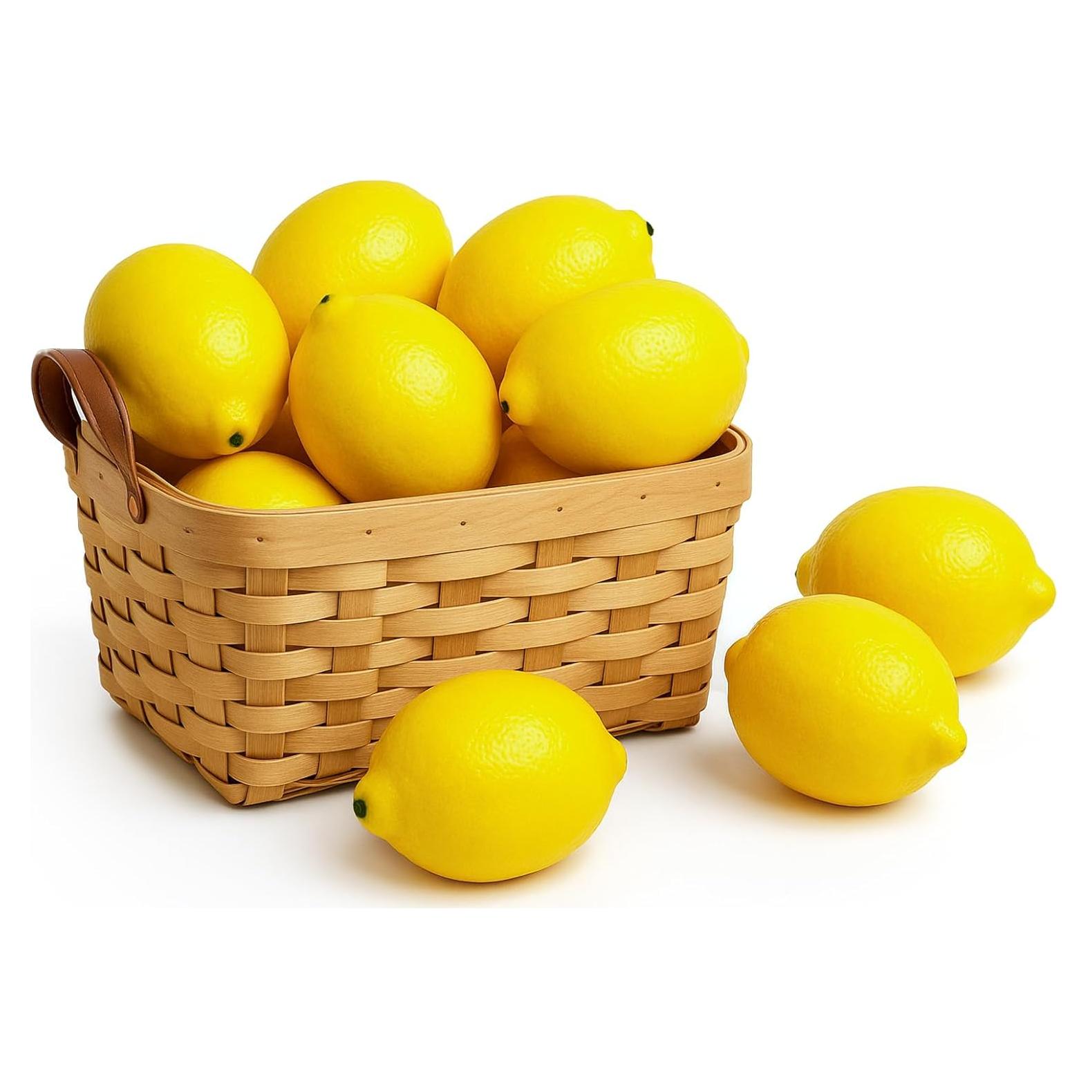 Limones Artificiales Grandes BigOtters - 12 Pcs 9.4cm x 6.35cm