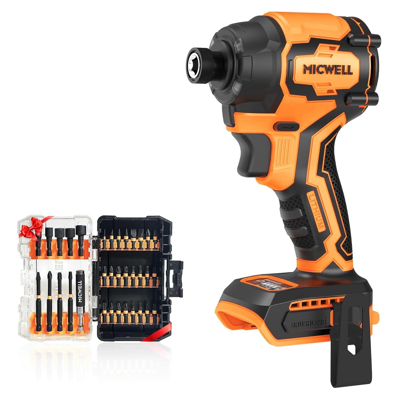 Destornillador de impacto inalámbrico MICWELL 20V 260,64 Nm 4 velocidades