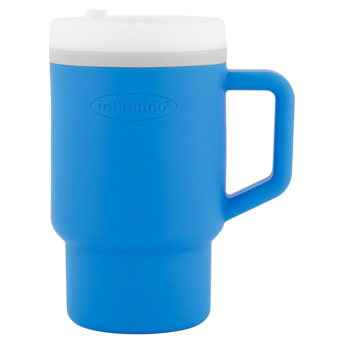 Infantino Mi 1er Vaso - Silicona Océano 266 ml con Pajilla