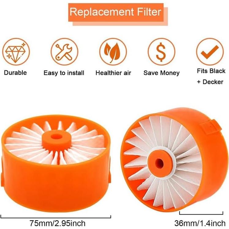 Paquete de 4 Filtros para Aspiradora Black+Decker BSV2020