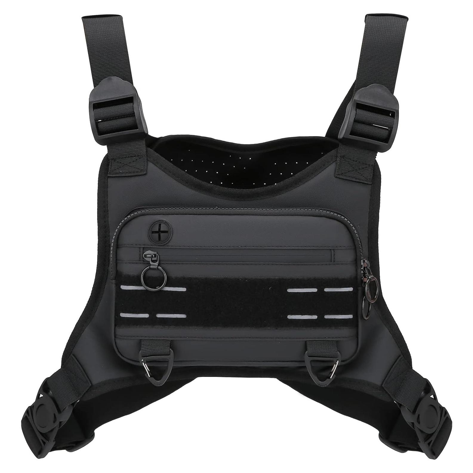 Bolsa de Pecho Deportiva Muserise Negra Resistente al Agua