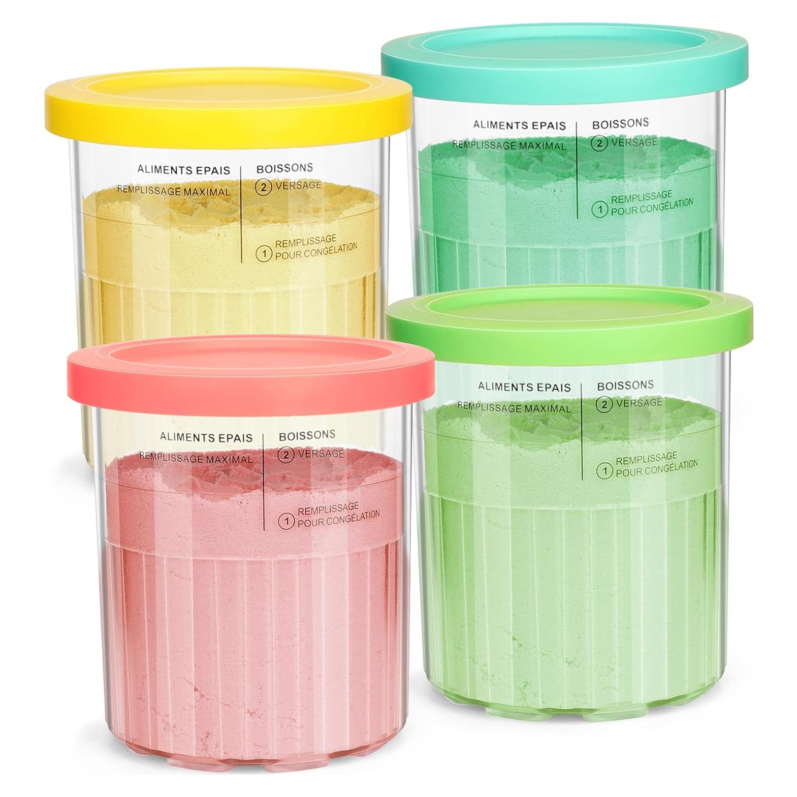 Pints Helado Ninja Creami 24oz 4 Pack Rosa/Verde/Azul/Amarillo