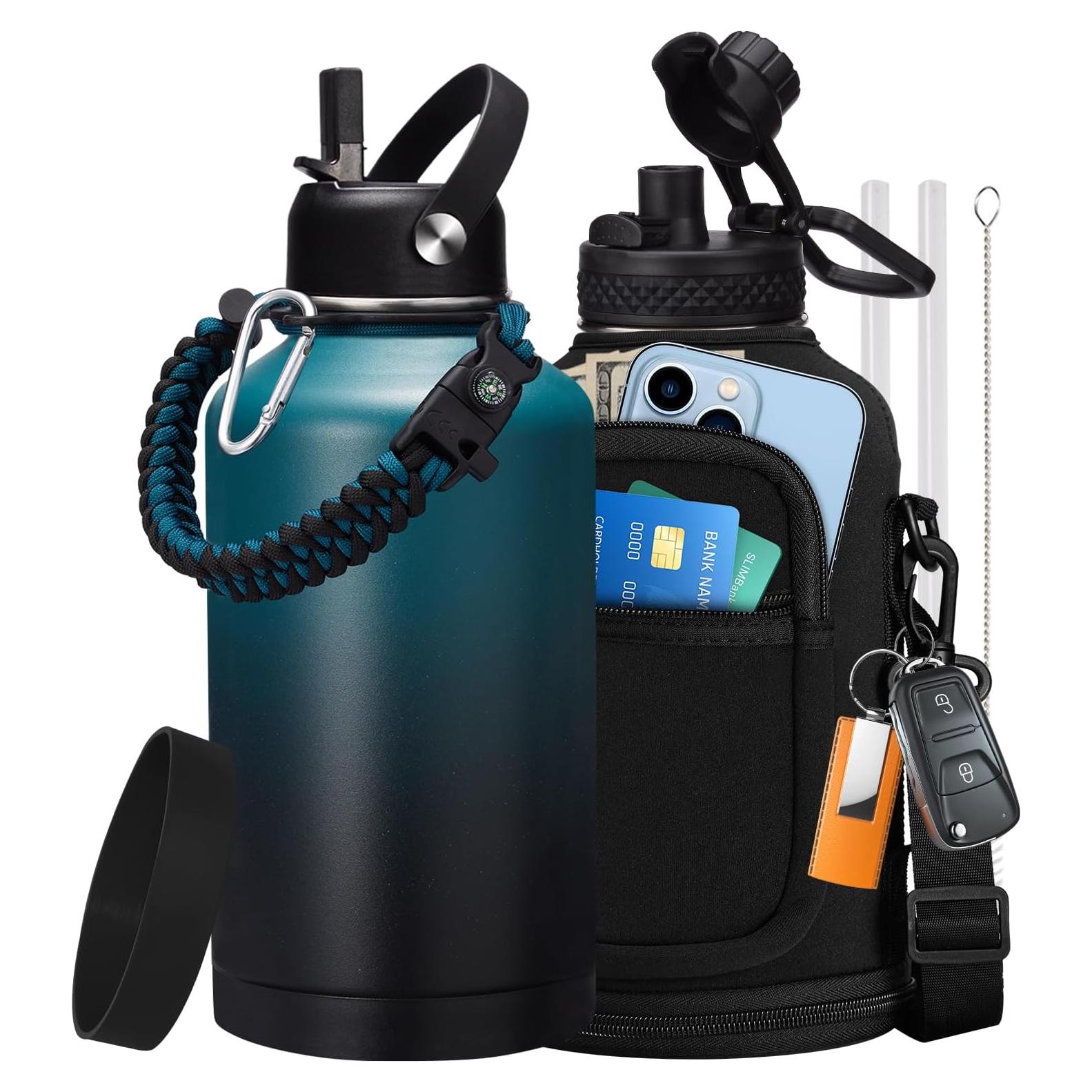 Botella de Agua Aislada VICKNIY 1.89L con Asa y Accesorios