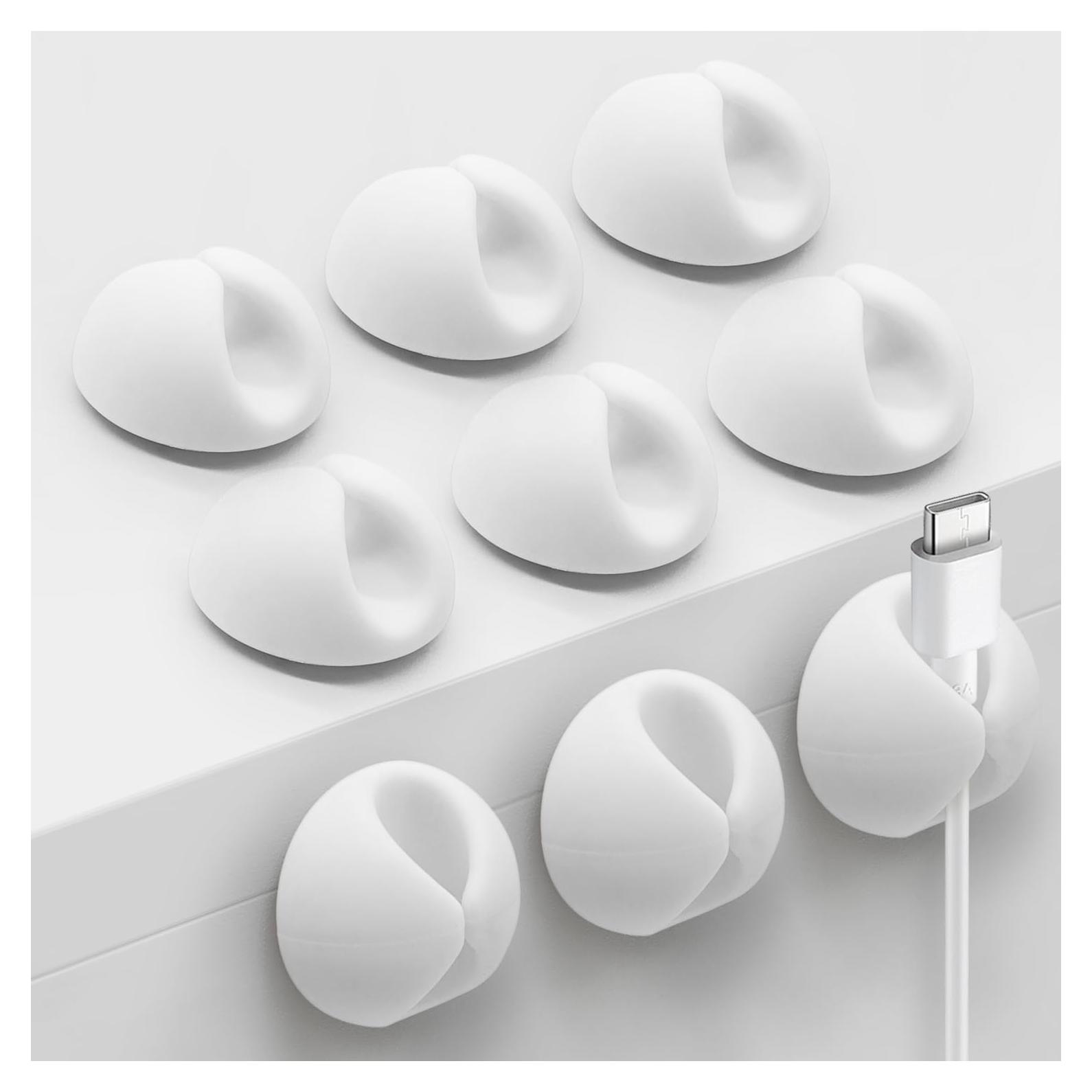 Clips Adhesivos para Cables SmiLife 9 PCS Blanco 2.79 cm