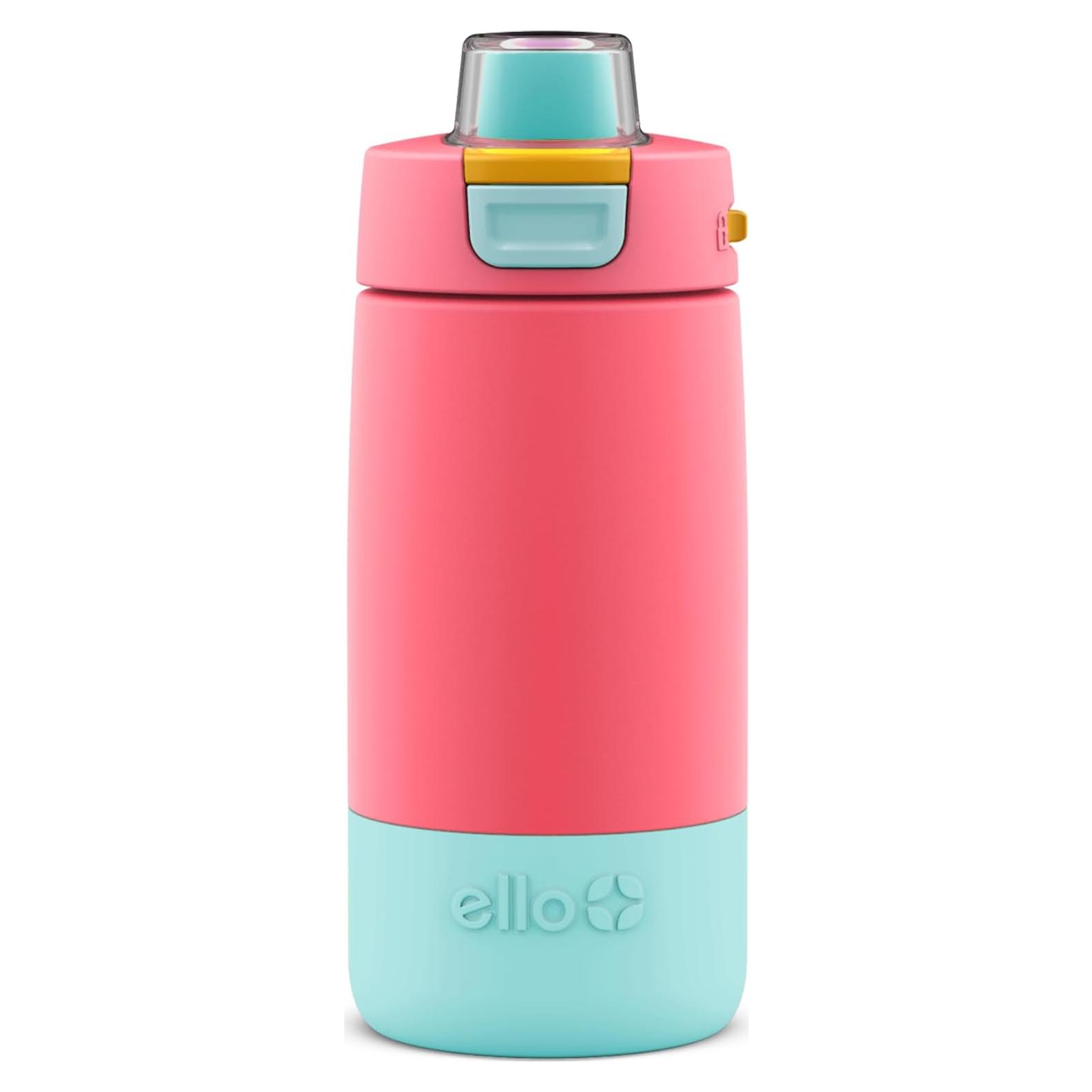 Botella de Agua Aislada Ello Kids Colby 355ml con Pajilla