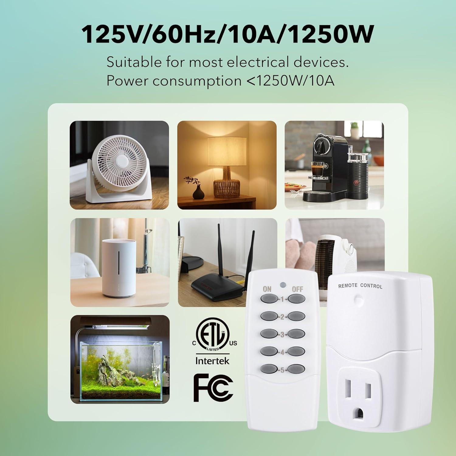 Enchufe Control Remoto BN-LINK 2 Remotos + 5 Enchufes