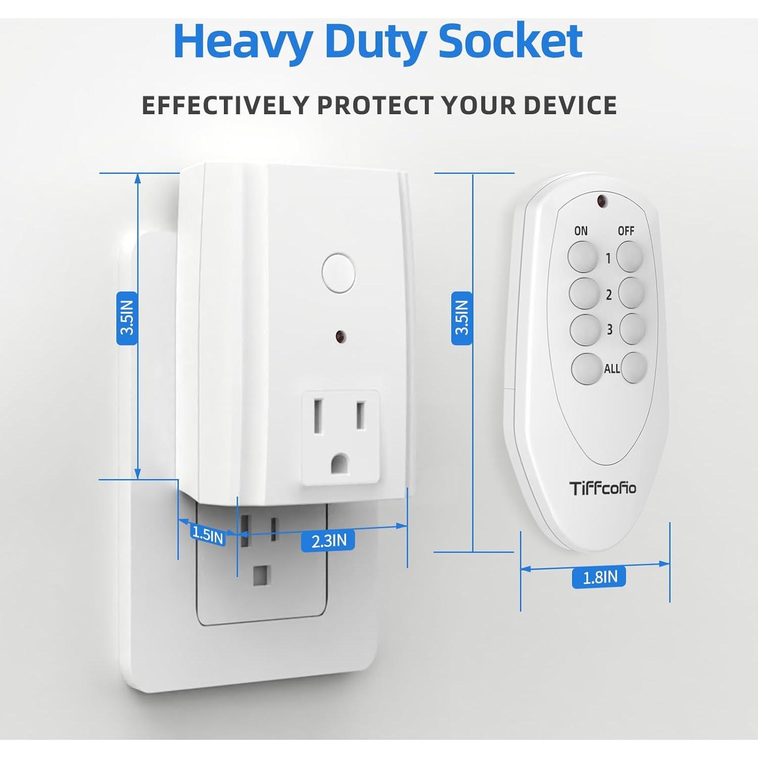 Enchufe Control Remoto TiFFCOFiO 3 Enchufes 30m 15A