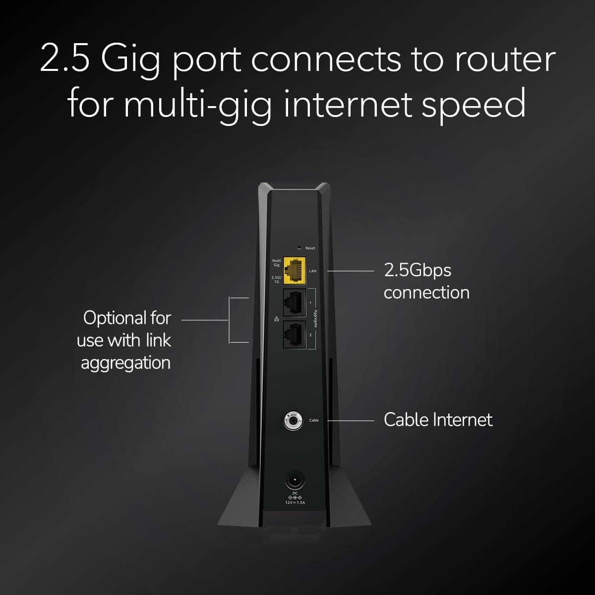 Módem por Cable NETGEAR Nighthawk CM3000 2.5Gbps Negro