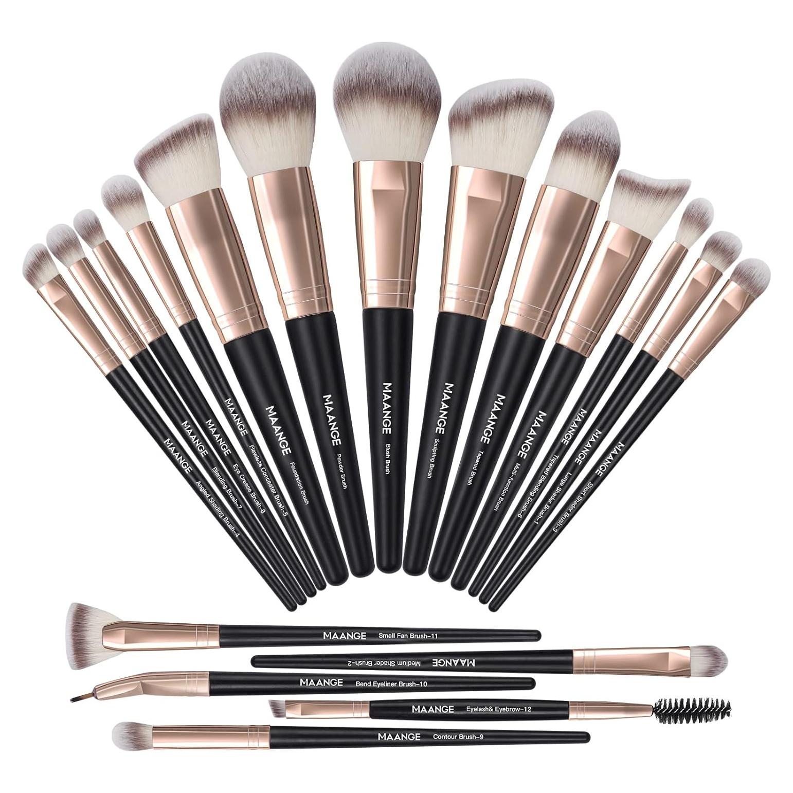 Brochas de Maquillaje MAANGE 18 Pcs Kit Profesional