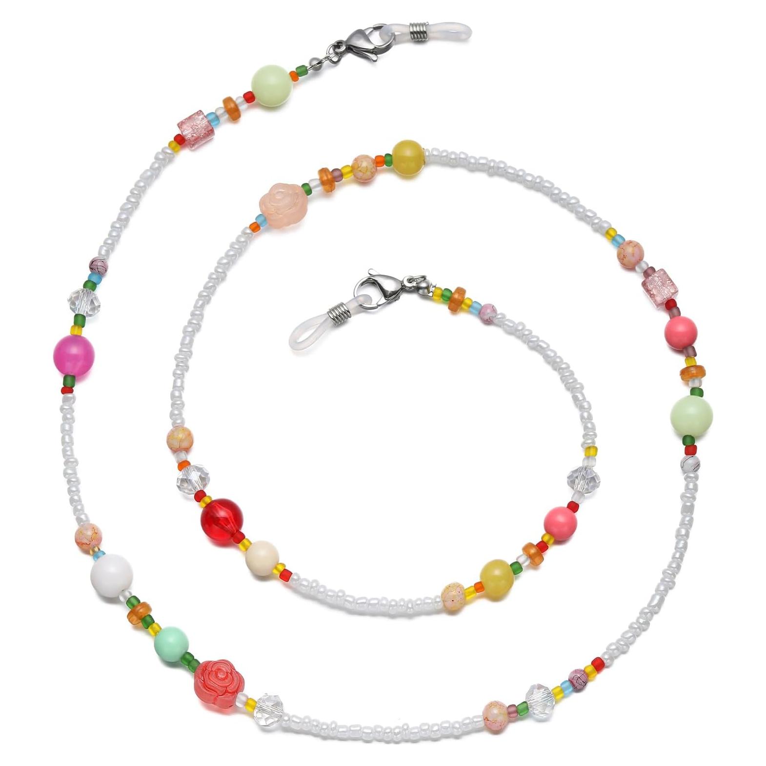 Cadena de Gafas YN02 con Perlas Coloridas y Cristales