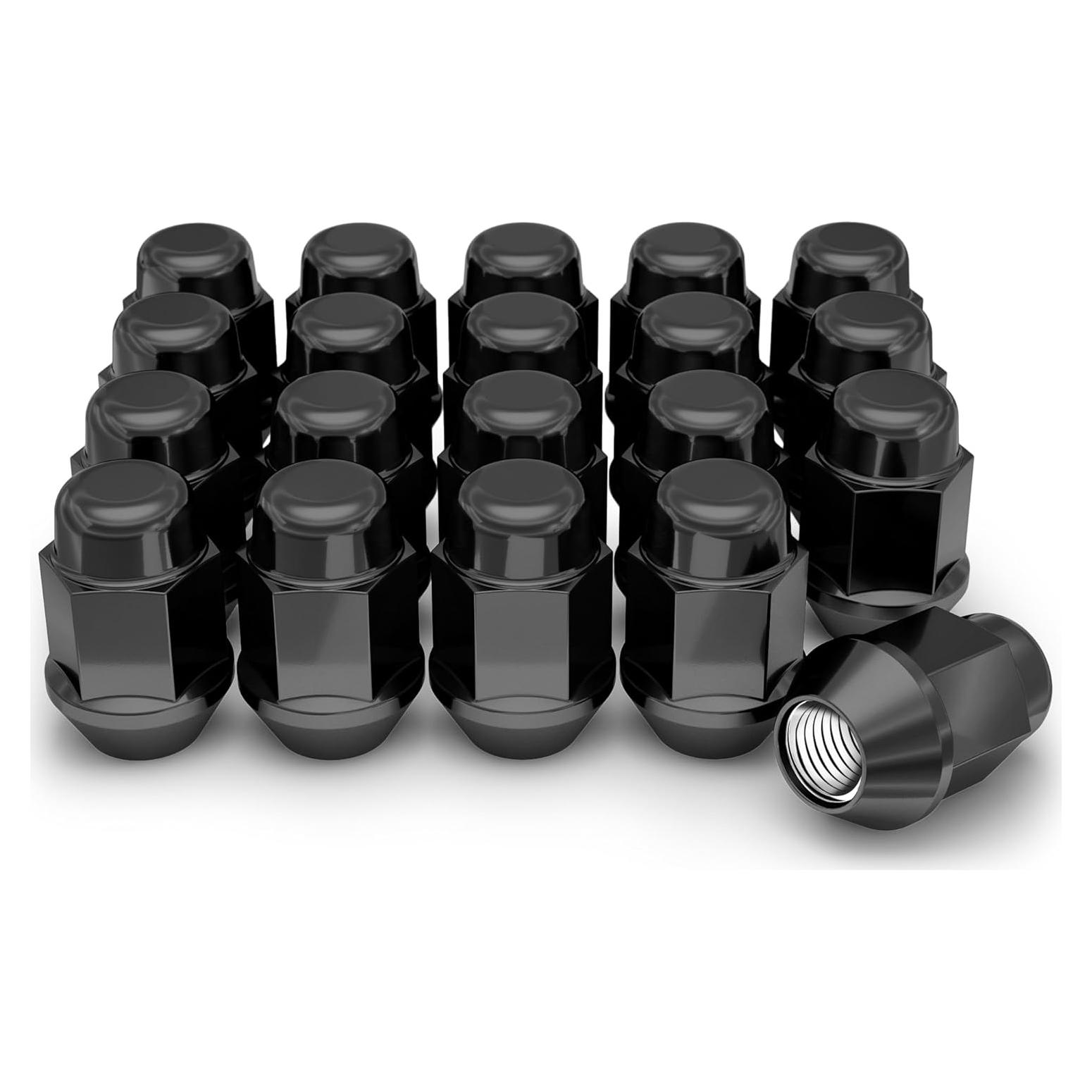 Tuerca de Buje Acorn White Knight M12x1.5 Cromado Negro 20 Pzas