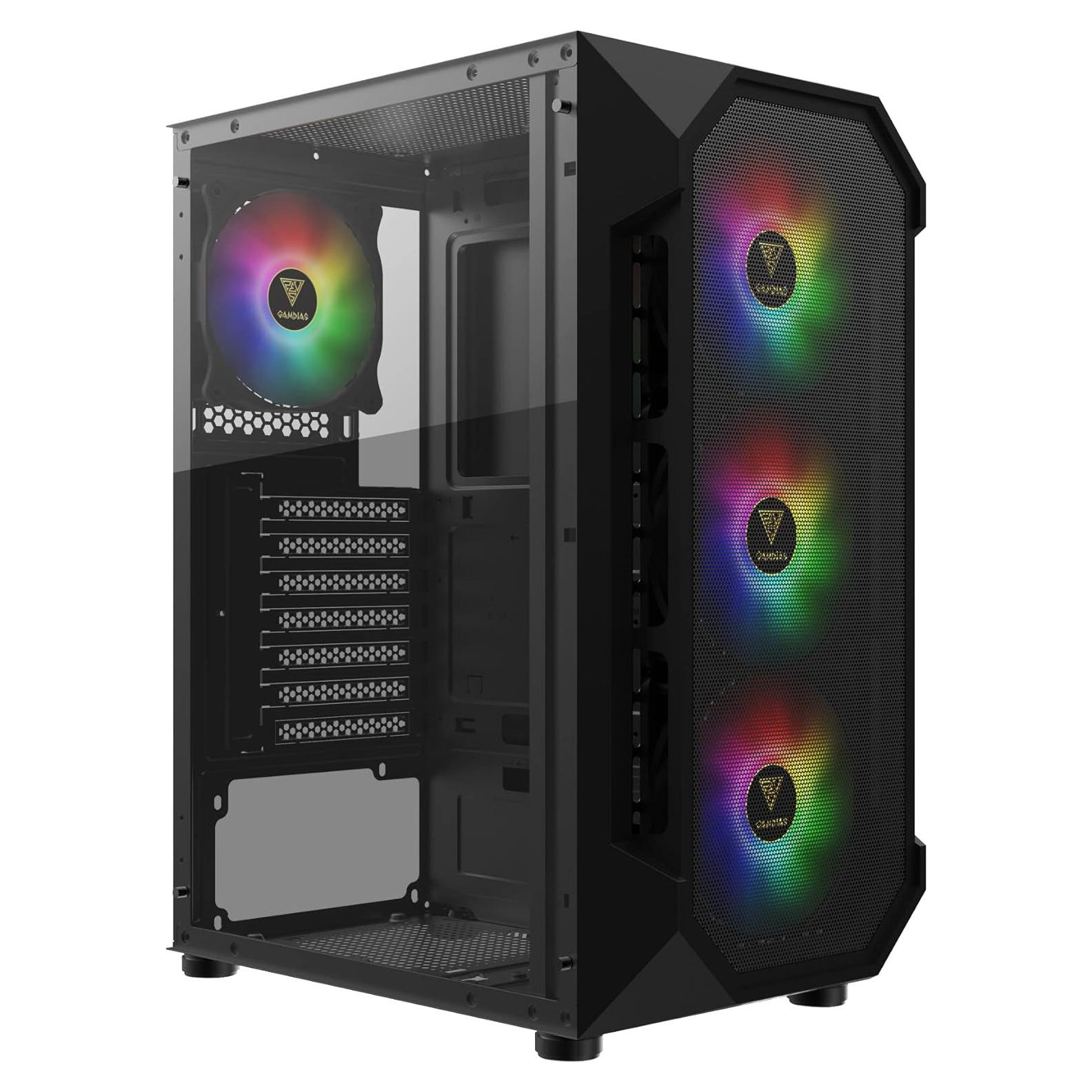 GAMDIAS AURA GC1 Case Gaming ATX con 4 Ventiladores ARGB