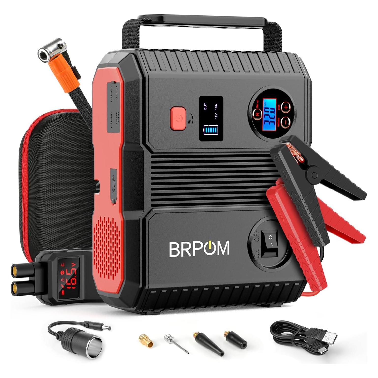 Arrancador de Coche BRPOM BM600 con Compresor 150PSI 8000A