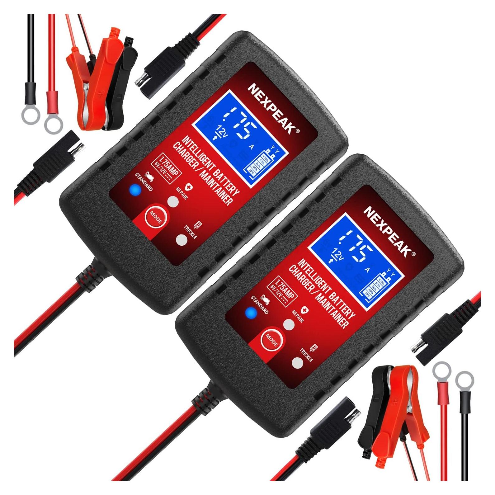 Cargador Mantenedor NEXPEAK 6V 12V Pantalla LCD 2 Años