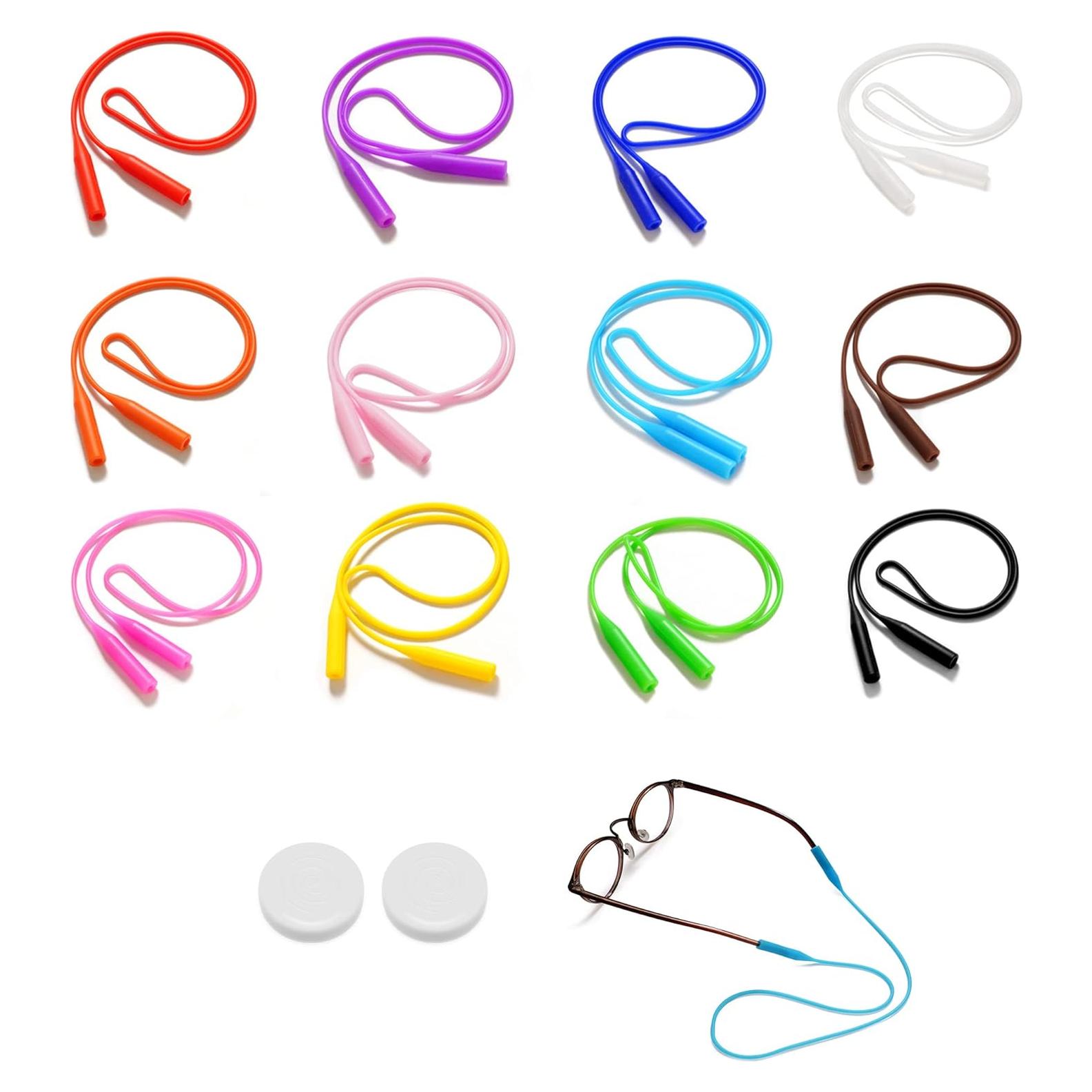 12 Correas de Gafas de Silicona para Niños y Adultos - Colorido