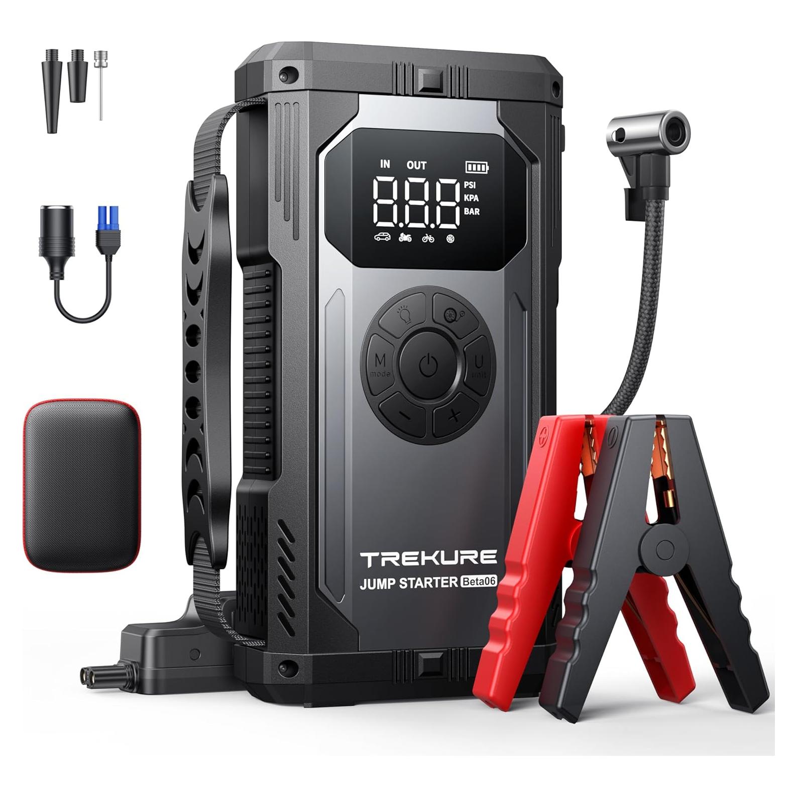 Arrancador de Batería TREKURE 6000A con Compresor 150PSI