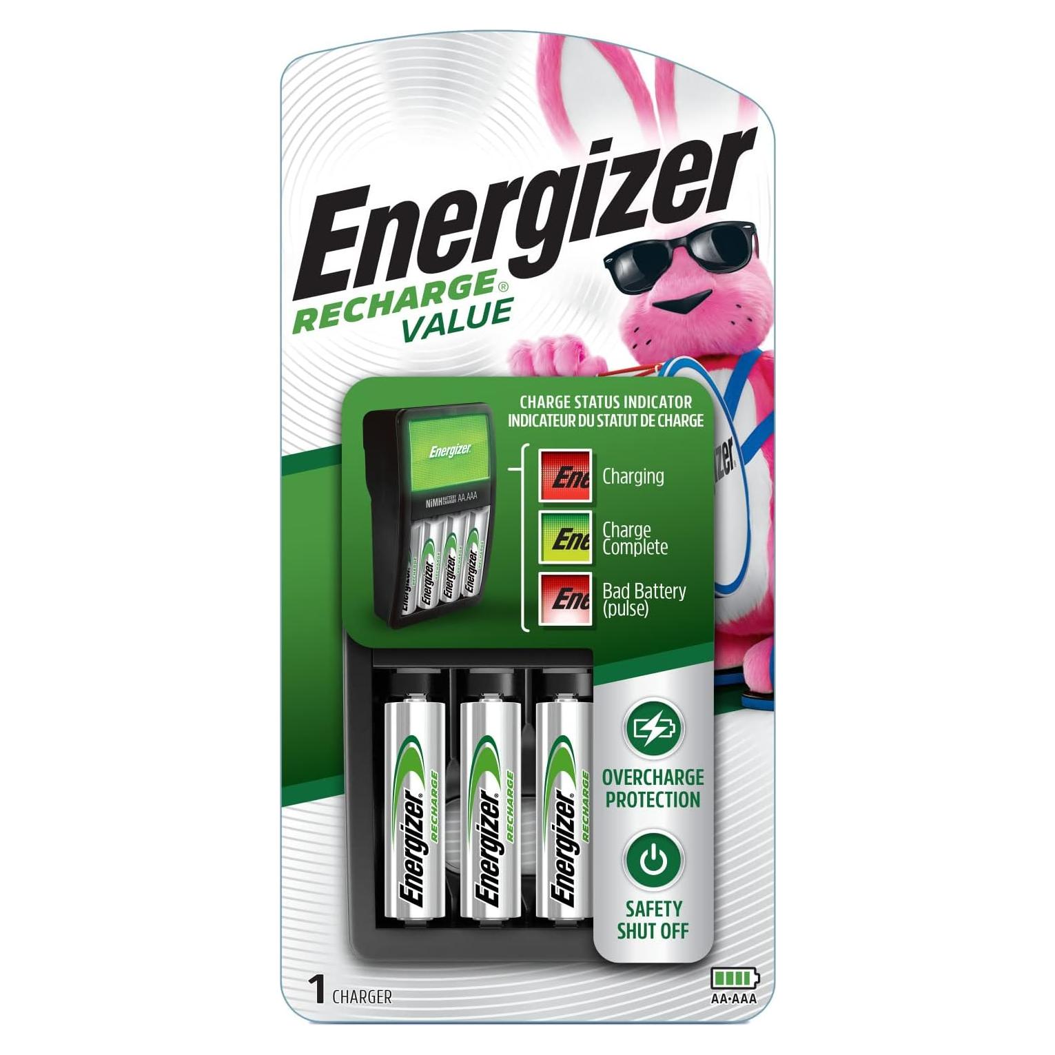 Cargador Energizer Value para Baterías Recargables AA/AAA NiMH