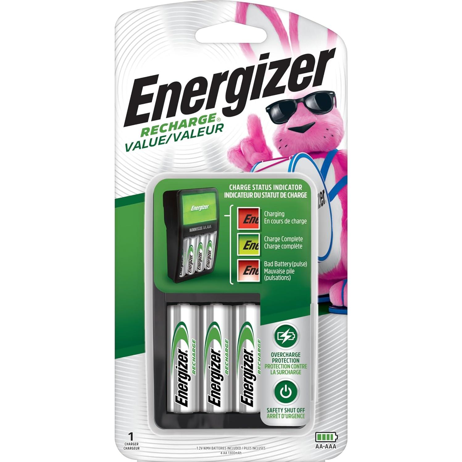 Cargador Energizer Value para Baterías Recargables AA/AAA NiMH
