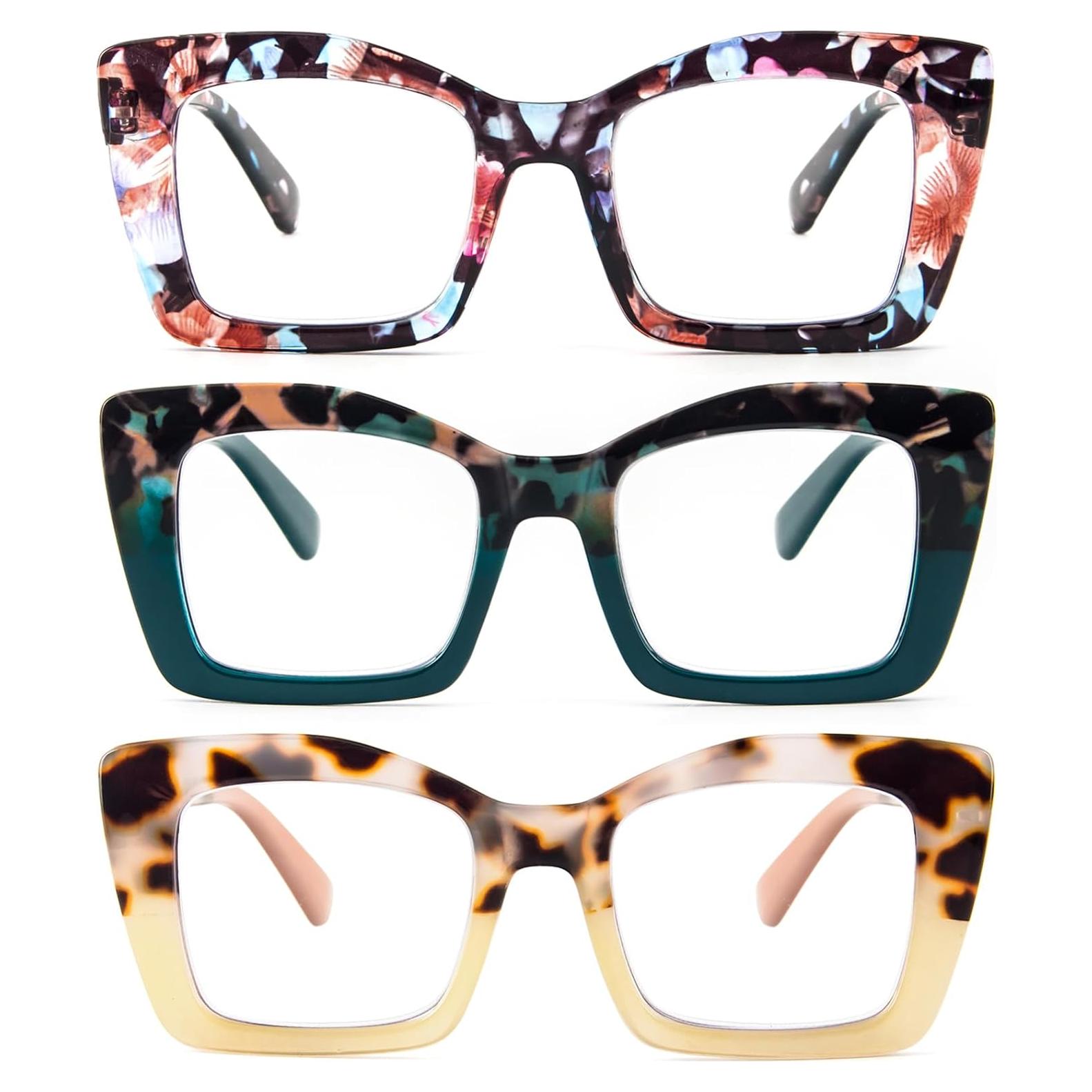 Gafas de lectura REAVEE grandes anti luz azul para mujer