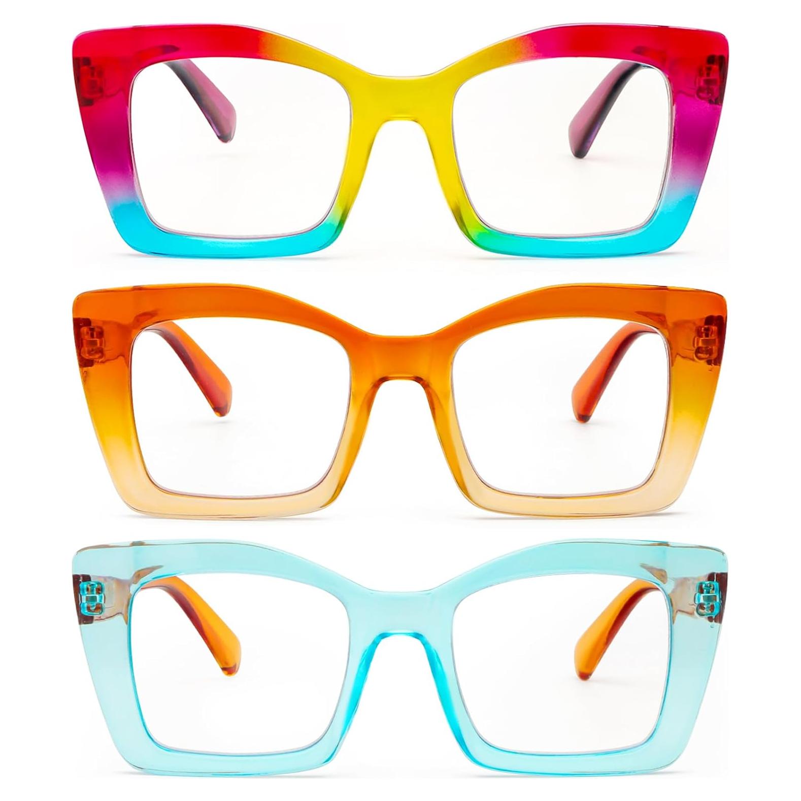 Gafas de lectura REAVEE estilo Oprah, bloqueo luz azul 2.5x