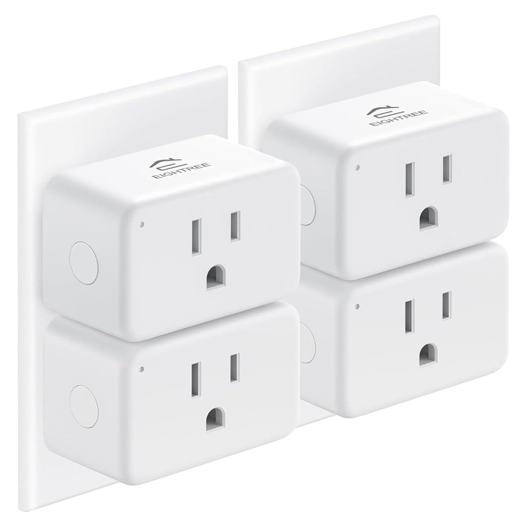 EIGHTREE Enchufe Inteligente WiFi Paquete de 4 Control Remoto