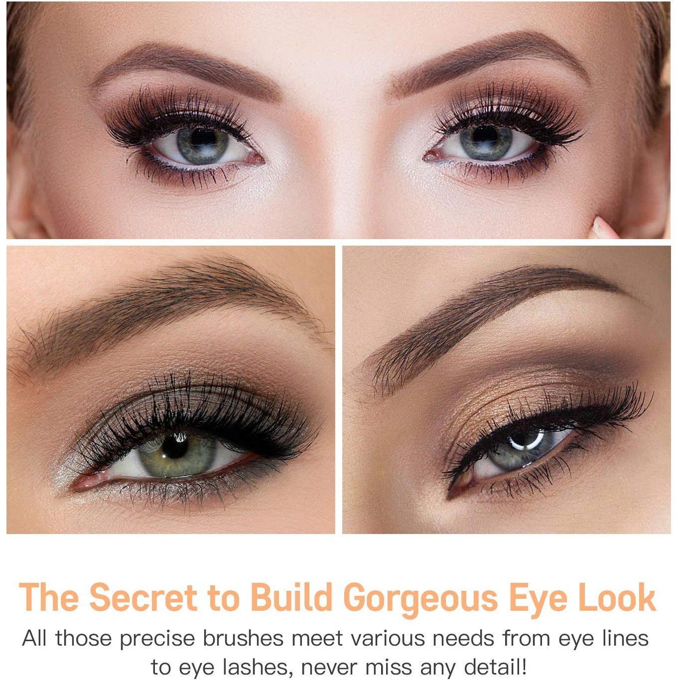 Juego de Brochas de Maquillaje MSQ 12pcs Oro Rosa Cerdas Suaves