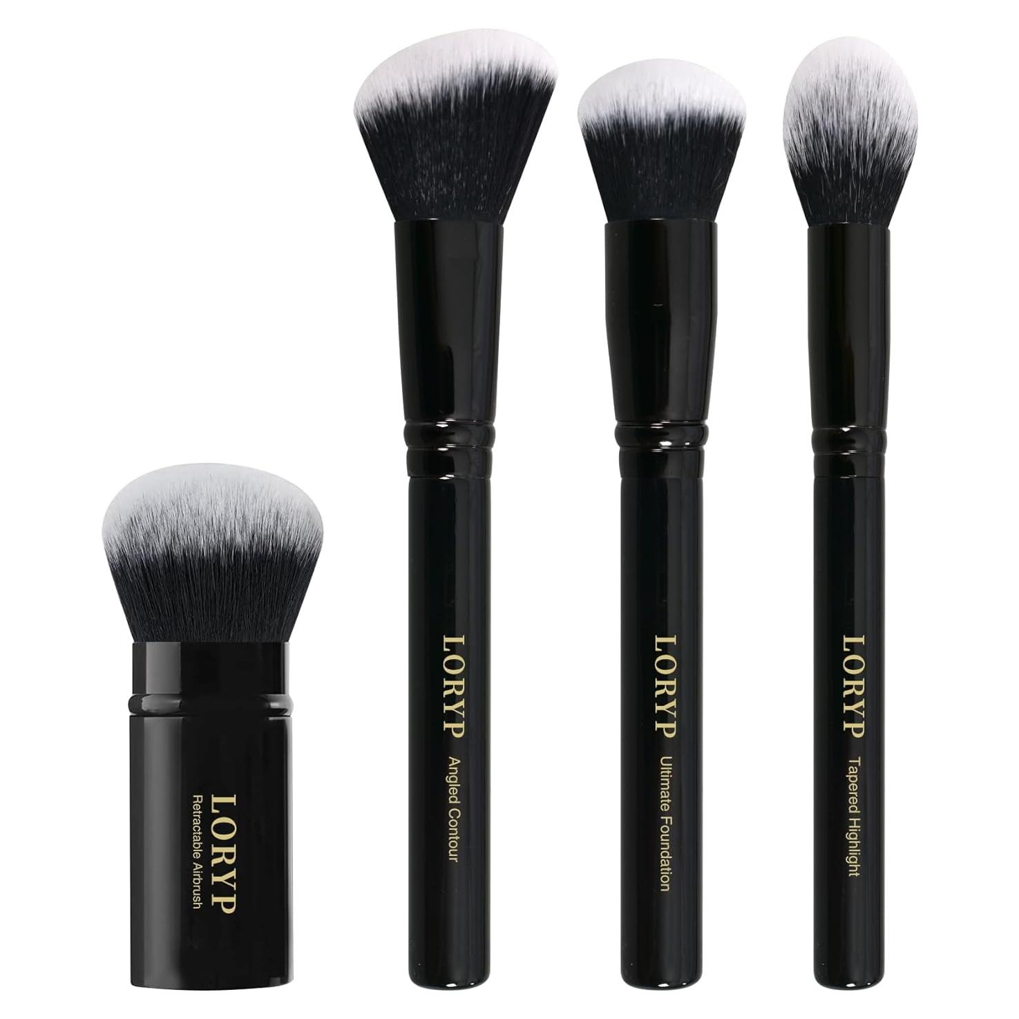 Set de 4 Pinceles de Maquillaje LORYP con Aerógrafo y Bolsa