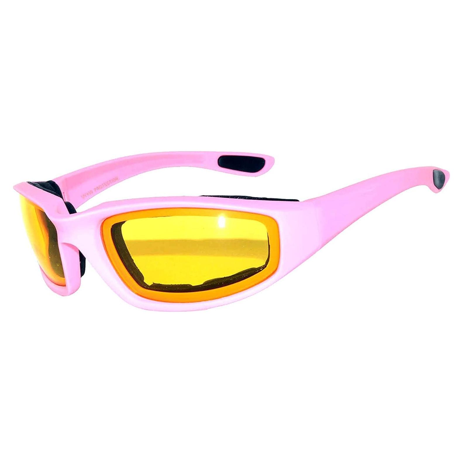 Gafas de Motocicleta para Mujeres Rosa UV400 con Espuma